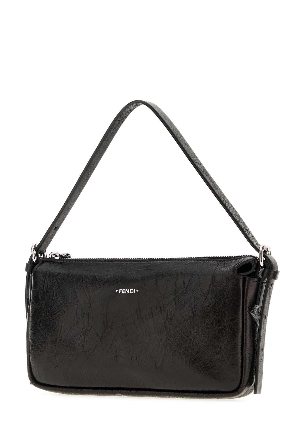 Fendi Women Black Leather Mall Handbag FENDI