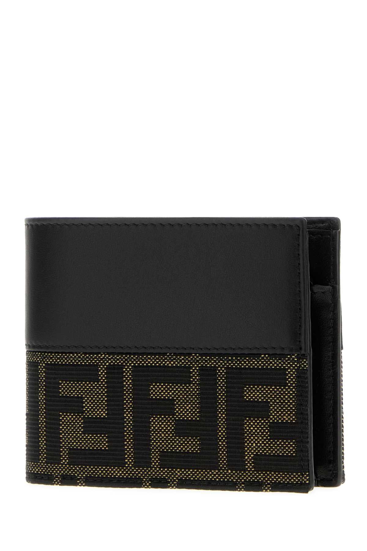 Fendi Men Two-Tone Jacquard And Leather Ff Wallet FENDI