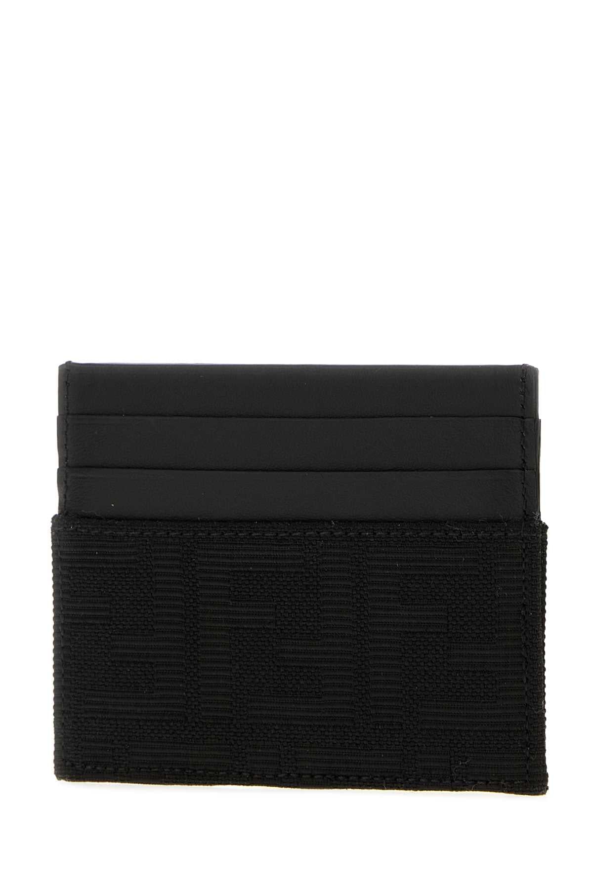 Fendi Men Black Jacquard Ff Card Holder FENDI