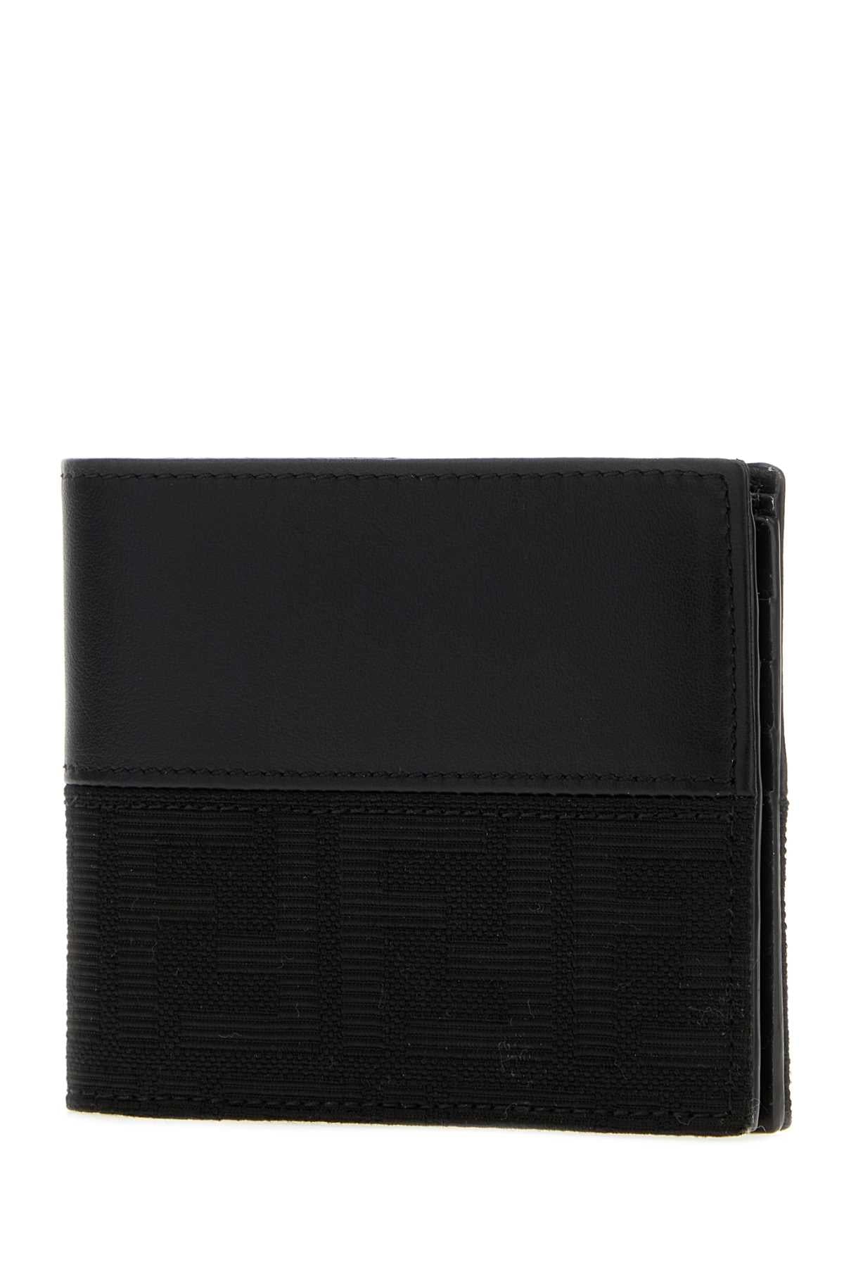 Fendi Men Black Jacquard And Leather Ff Wallet FENDI