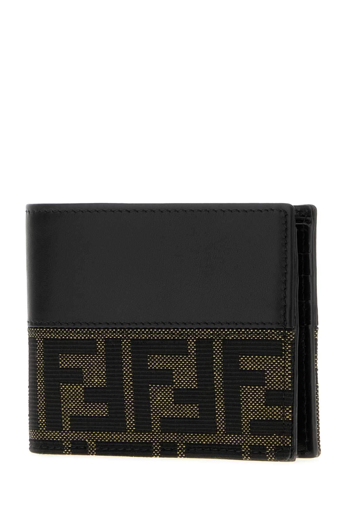 Fendi Men Two-Tone Jacquard And Leather Ff Wallet FENDI