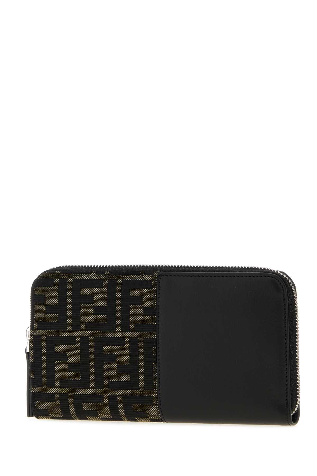 Fendi Men Two-Tone Jacquard And Leather Ff Wallet FENDI