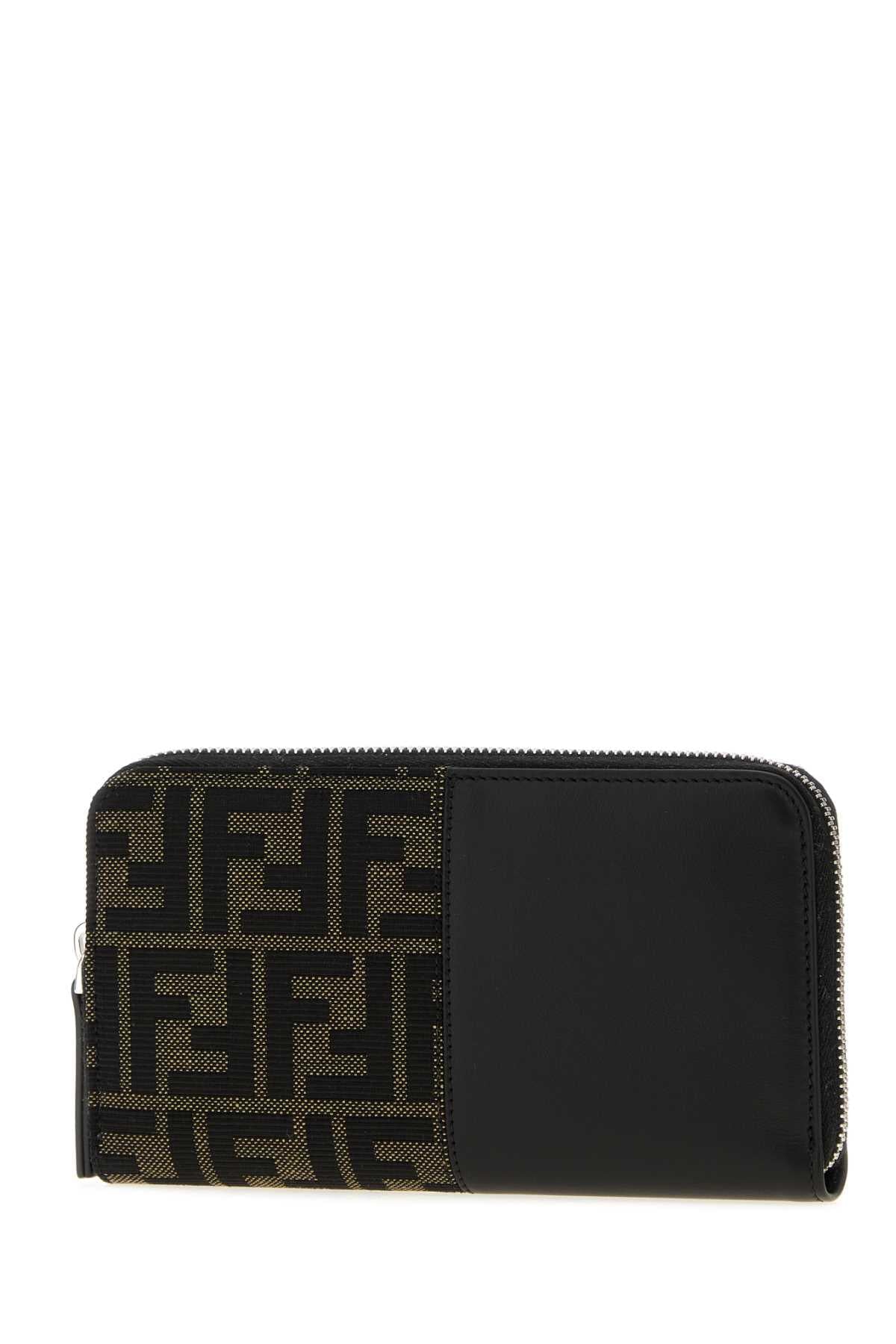 Fendi Men Two-Tone Jacquard And Leather Ff Wallet FENDI