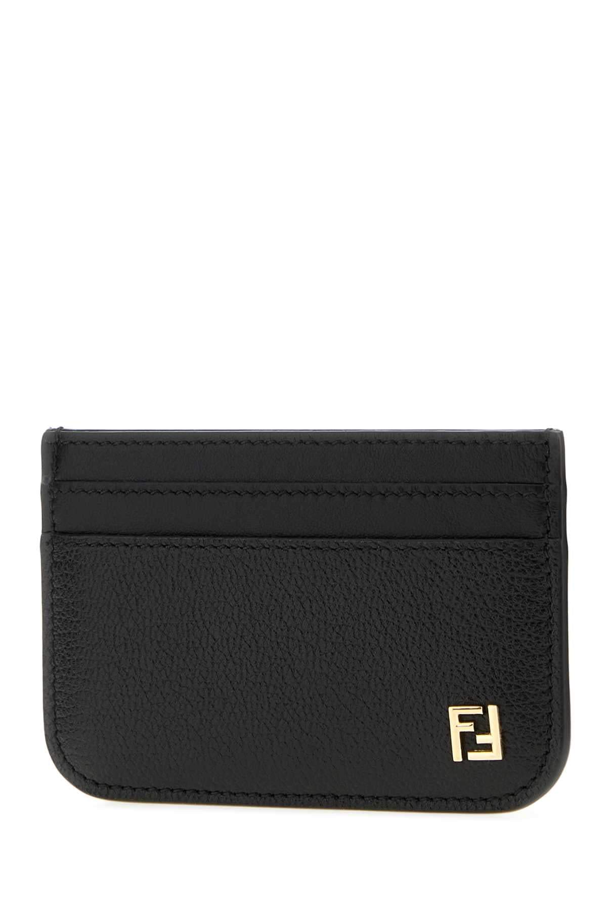 Fendi Women Black Leather Ff Card Holder FENDI
