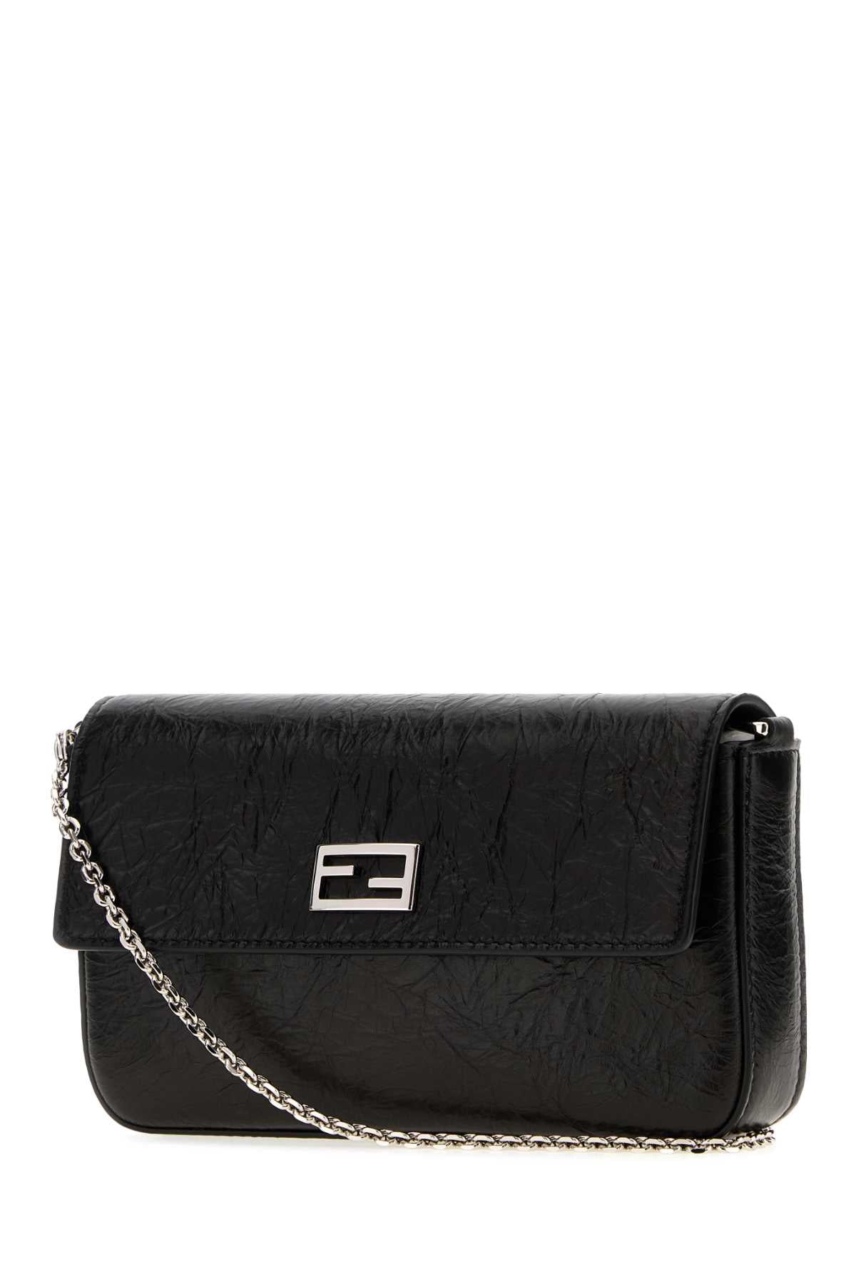 Fendi Women Black Leather Tube Wallet FENDI
