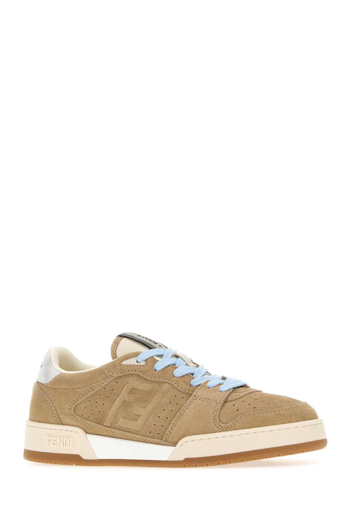 Fendi Men Cappuccino Suede Fendi Match Sneakers FENDI