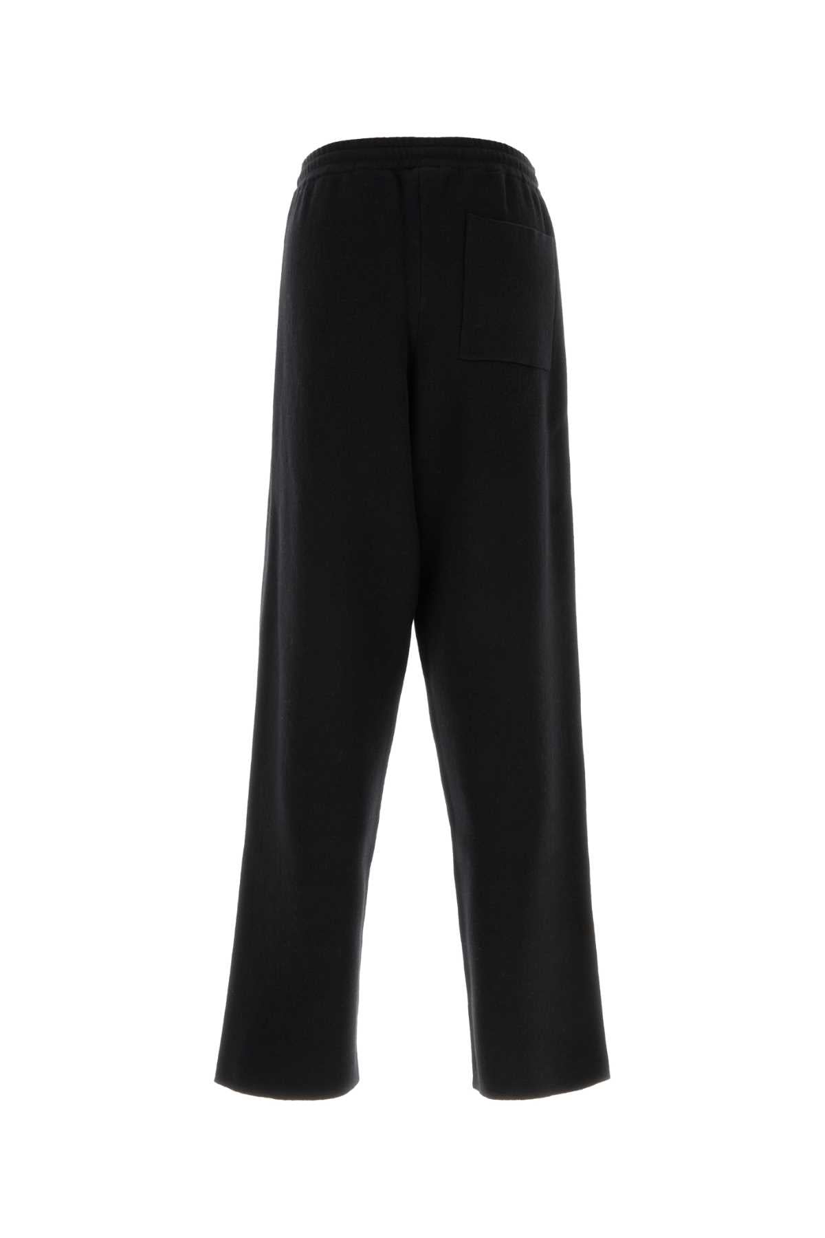 Fendi Men Black Stretch Cashmere Blend Joggers FENDI
