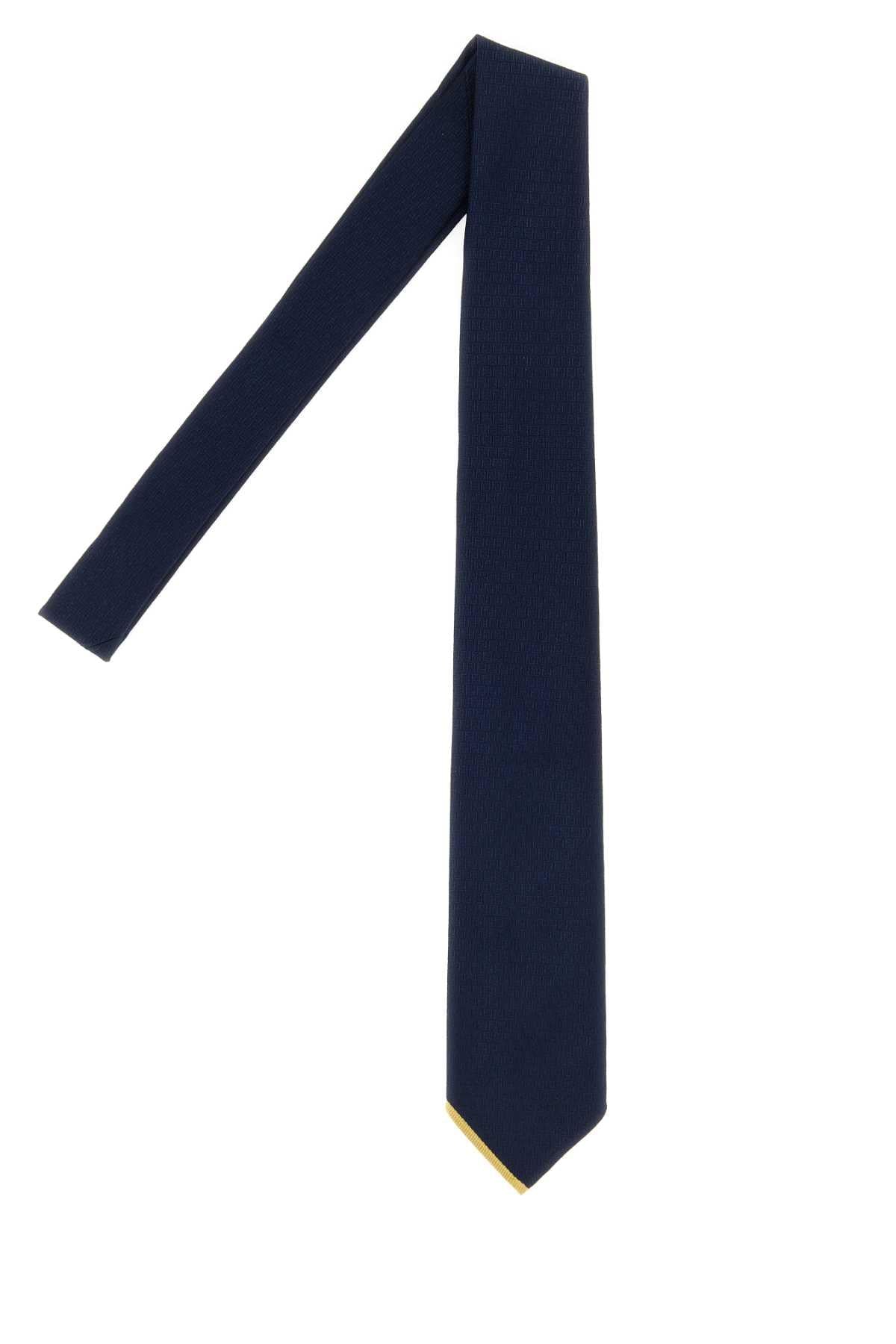 Fendi Men Navy Blue Silk Tie FENDI