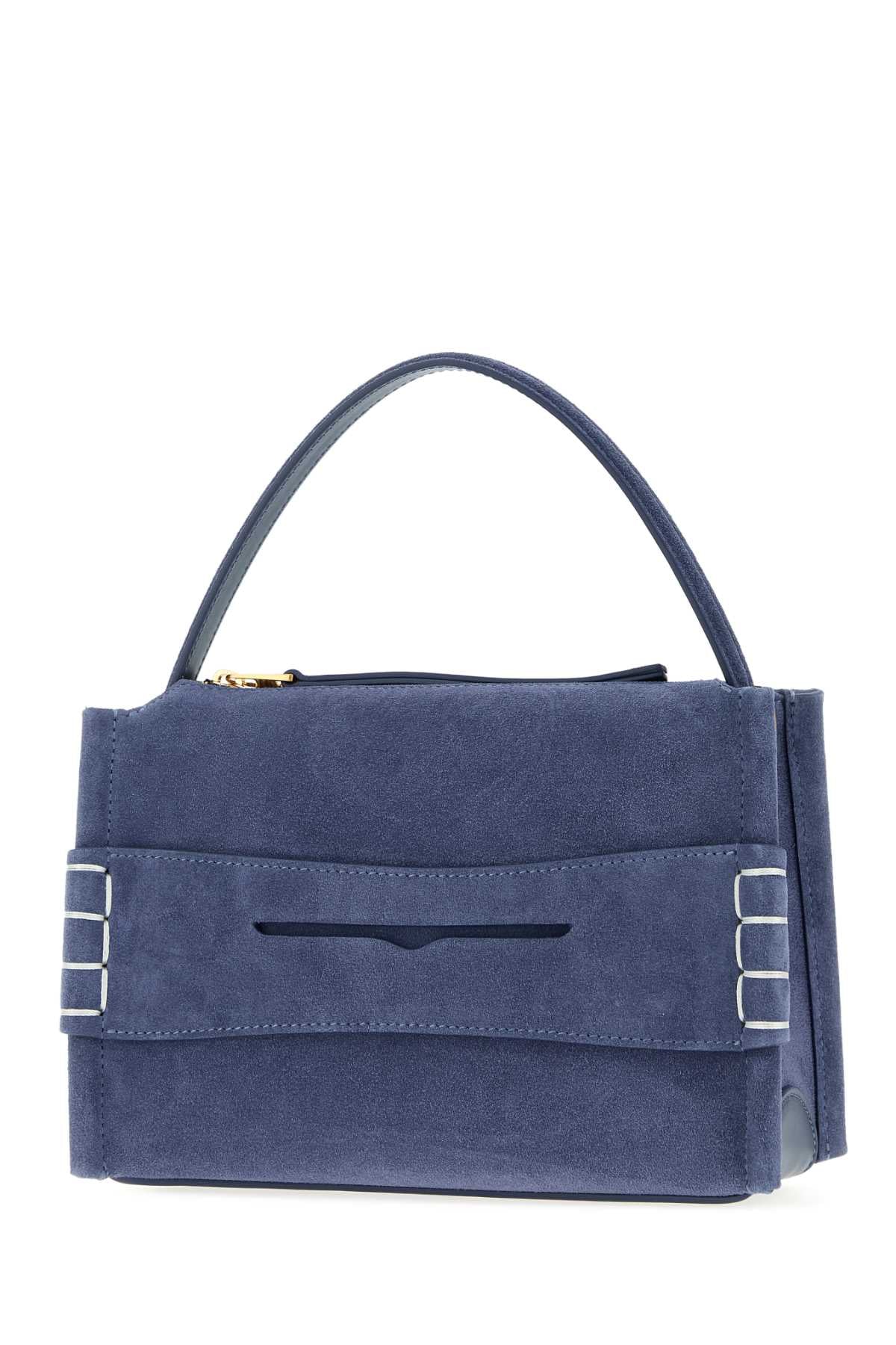 Jw Anderson Women Blue Suede Leather Small Loafer Handbag J.W. ANDERSON