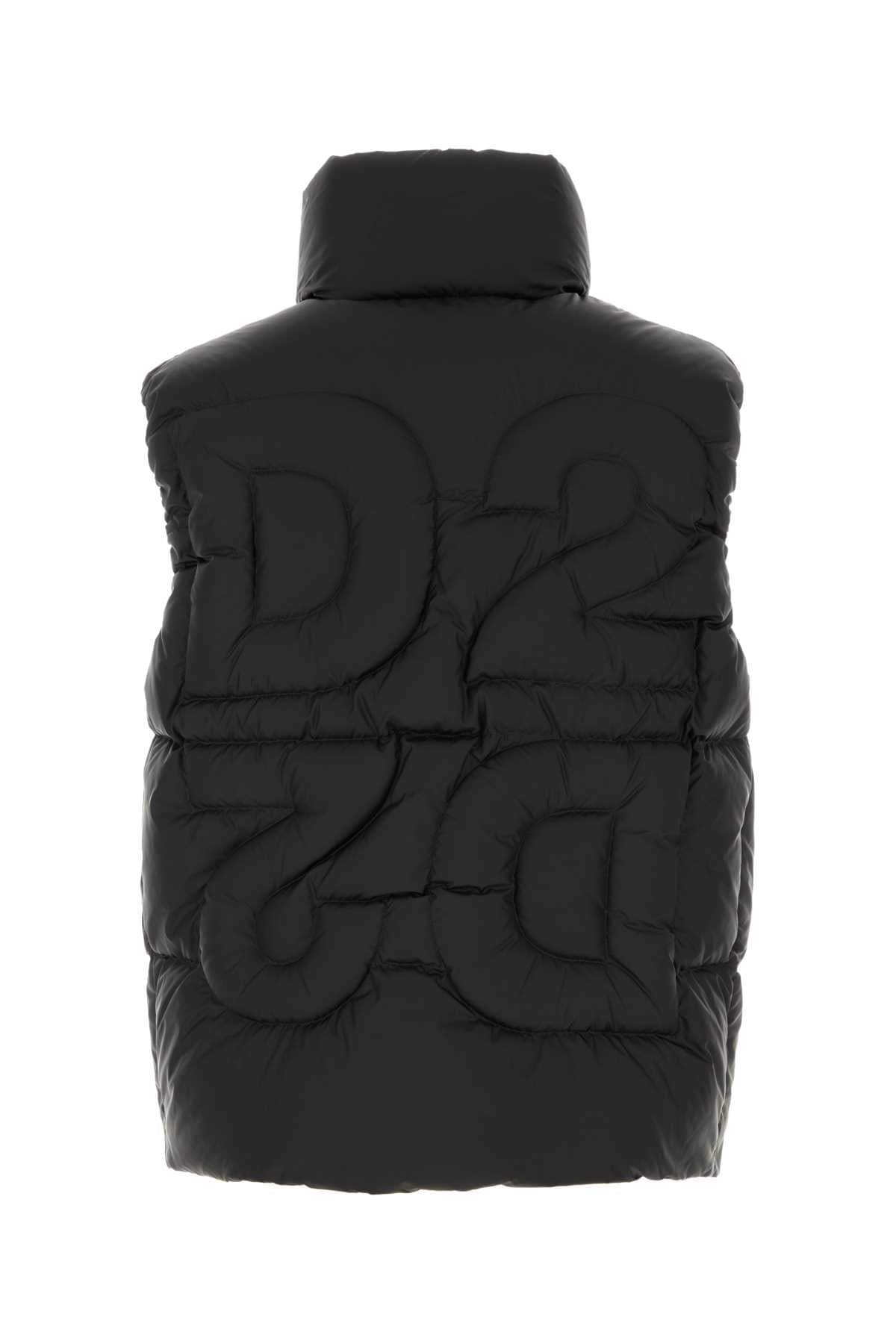 Dsquared Men Black Nylon Sleeveless Down Jacket DSQUARED2