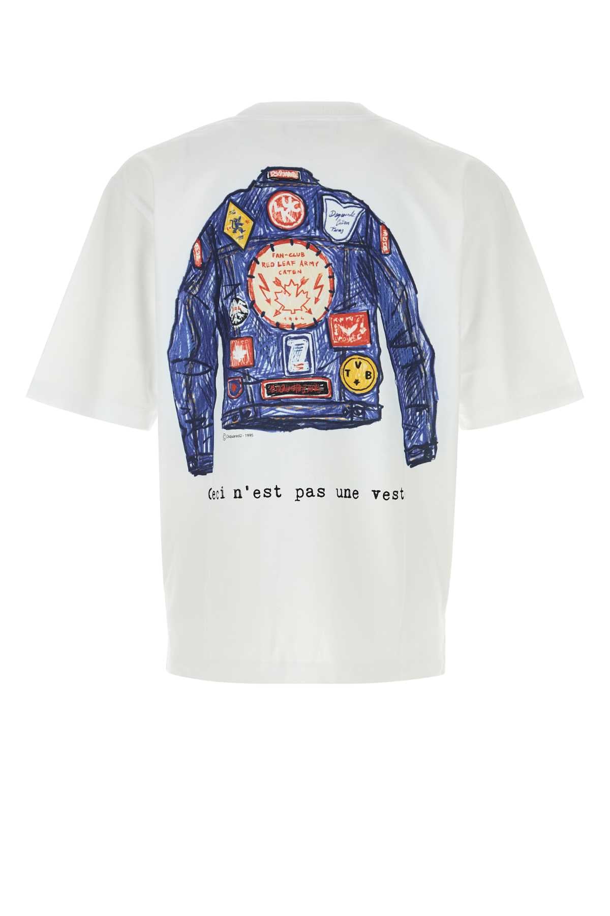 Dsquared Men White Cotton Oversize T-Shirt DSQUARED2