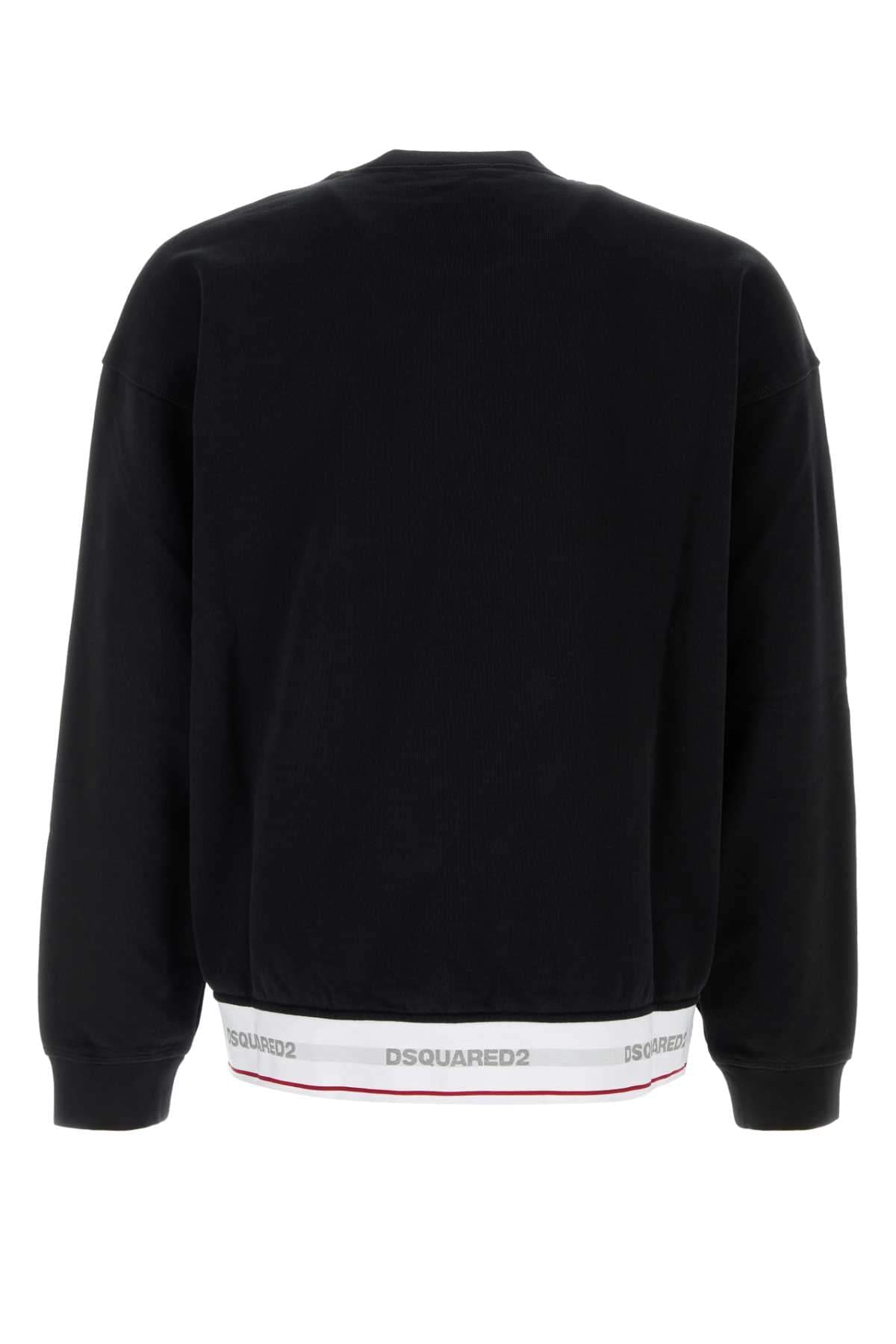 Dsquared Men Black Cotton Oversize Sweatshirt DSQUARED2