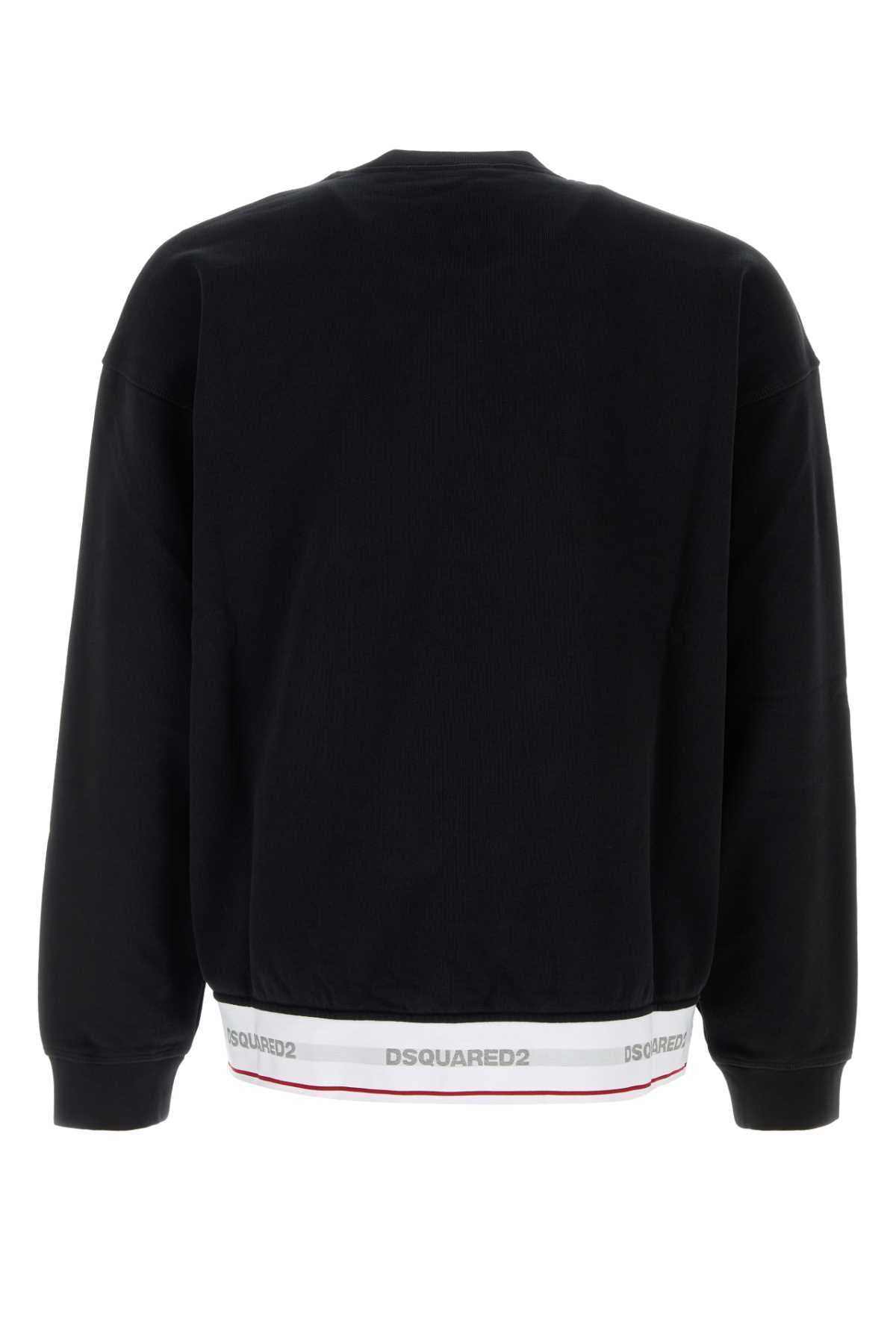 Dsquared Men Black Cotton Oversize Sweatshirt DSQUARED2