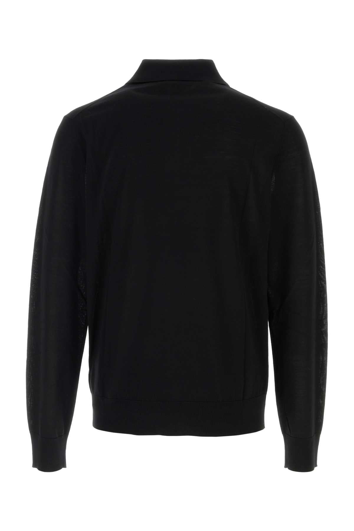 Dsquared Men Black Wool Polo Shirt DSQUARED2