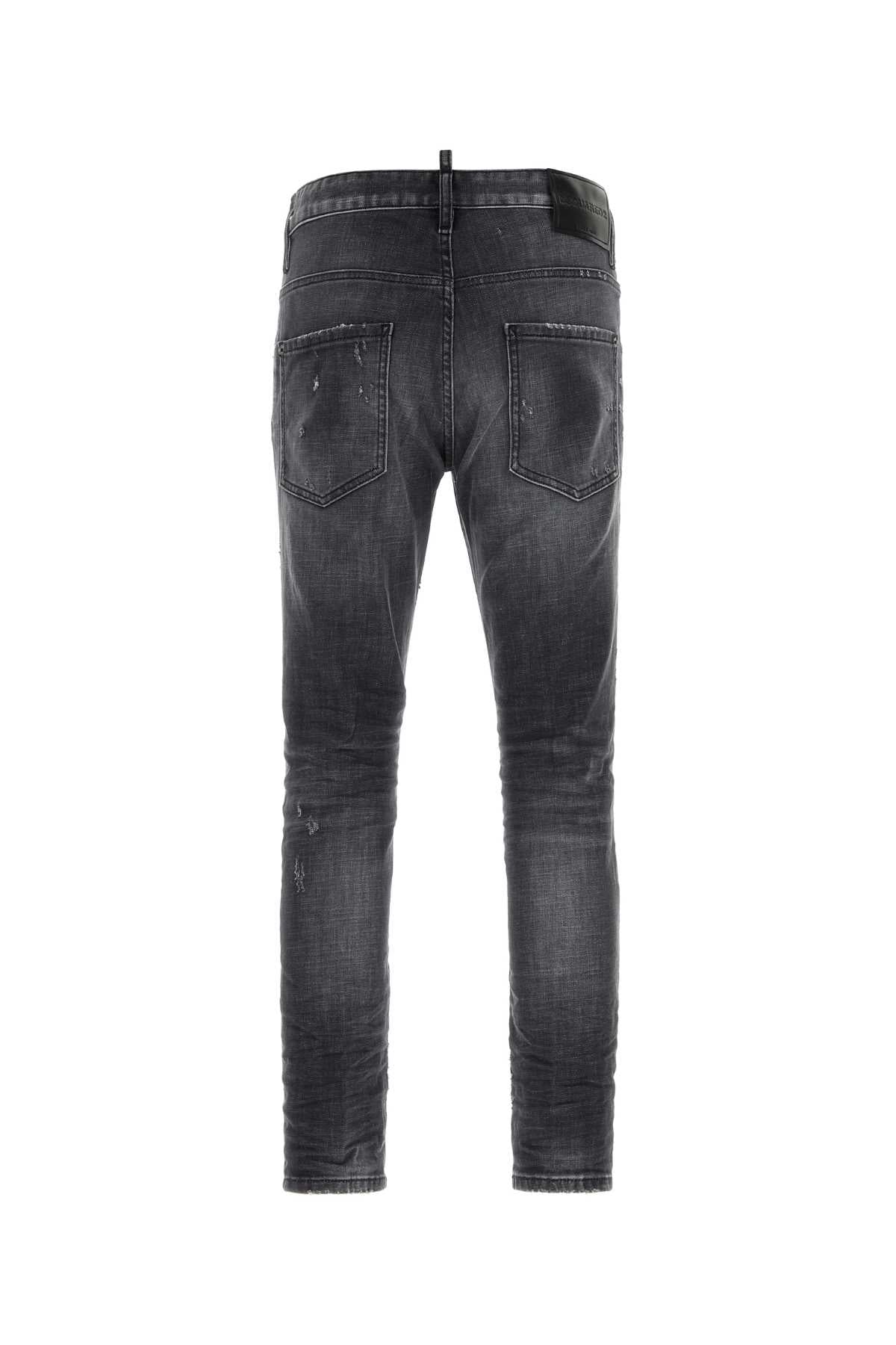 Dsquared Men Dark Grey Stretch Denim Skater Jeans DSQUARED2
