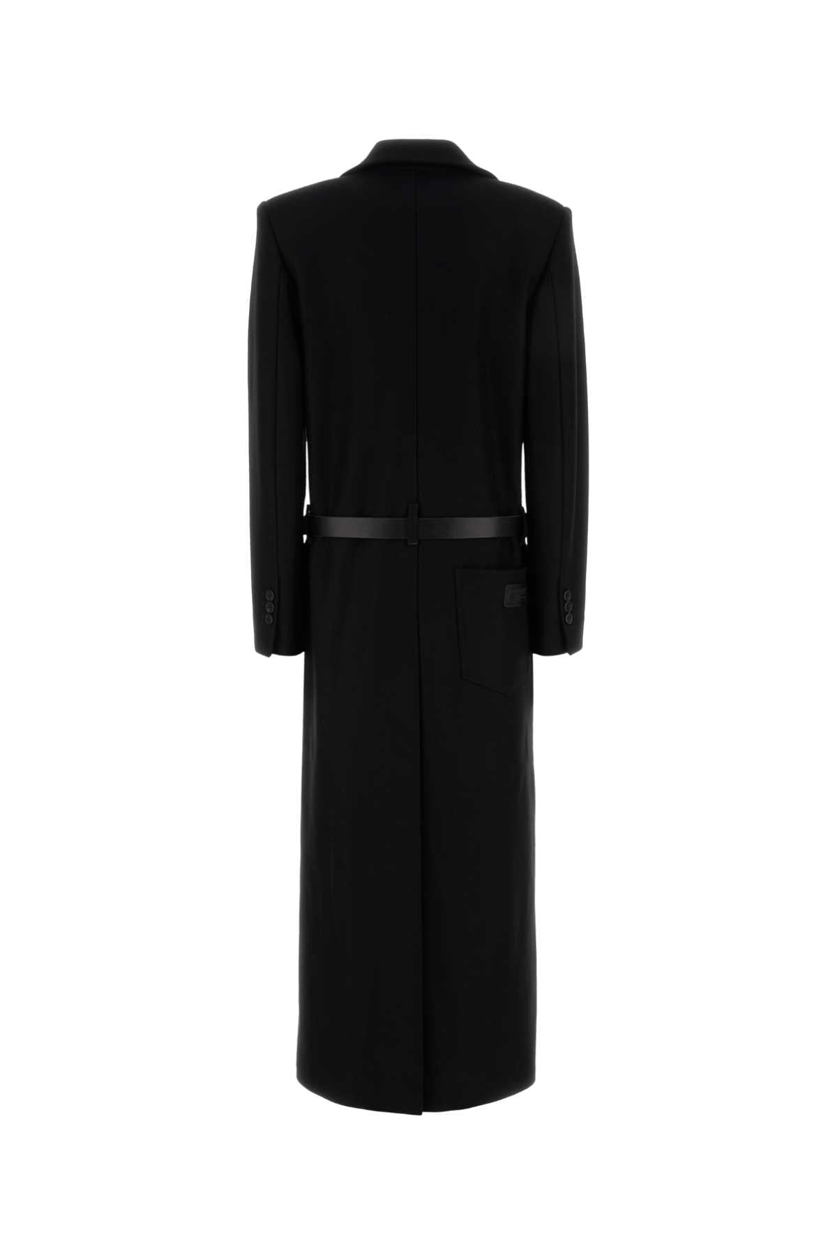 Dsquared Women Black Stretch Wool Blend Coat DSQUARED2