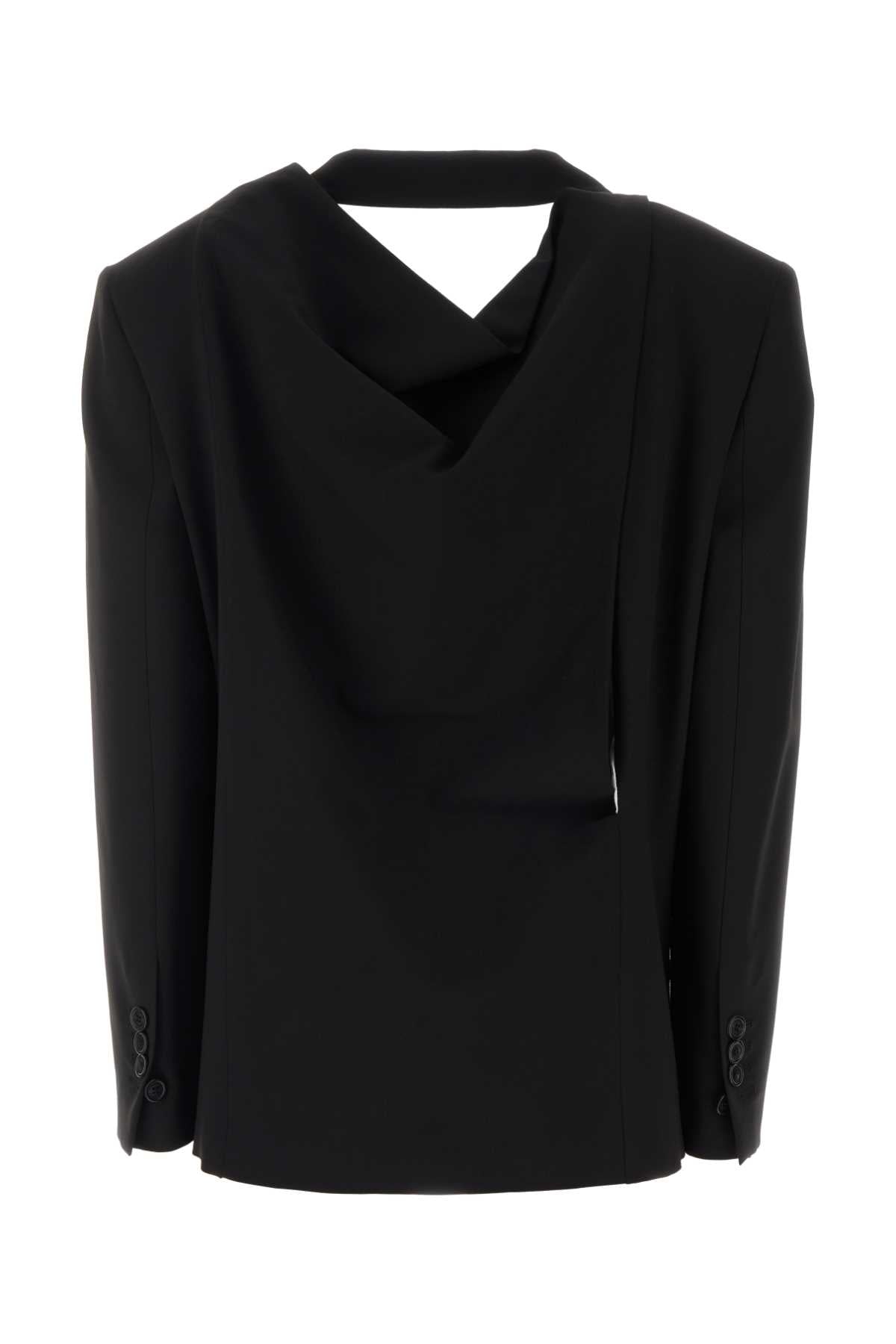 Dsquared Women Black Stretch Wool Blend Peek-A-Boo Blazer DSQUARED2