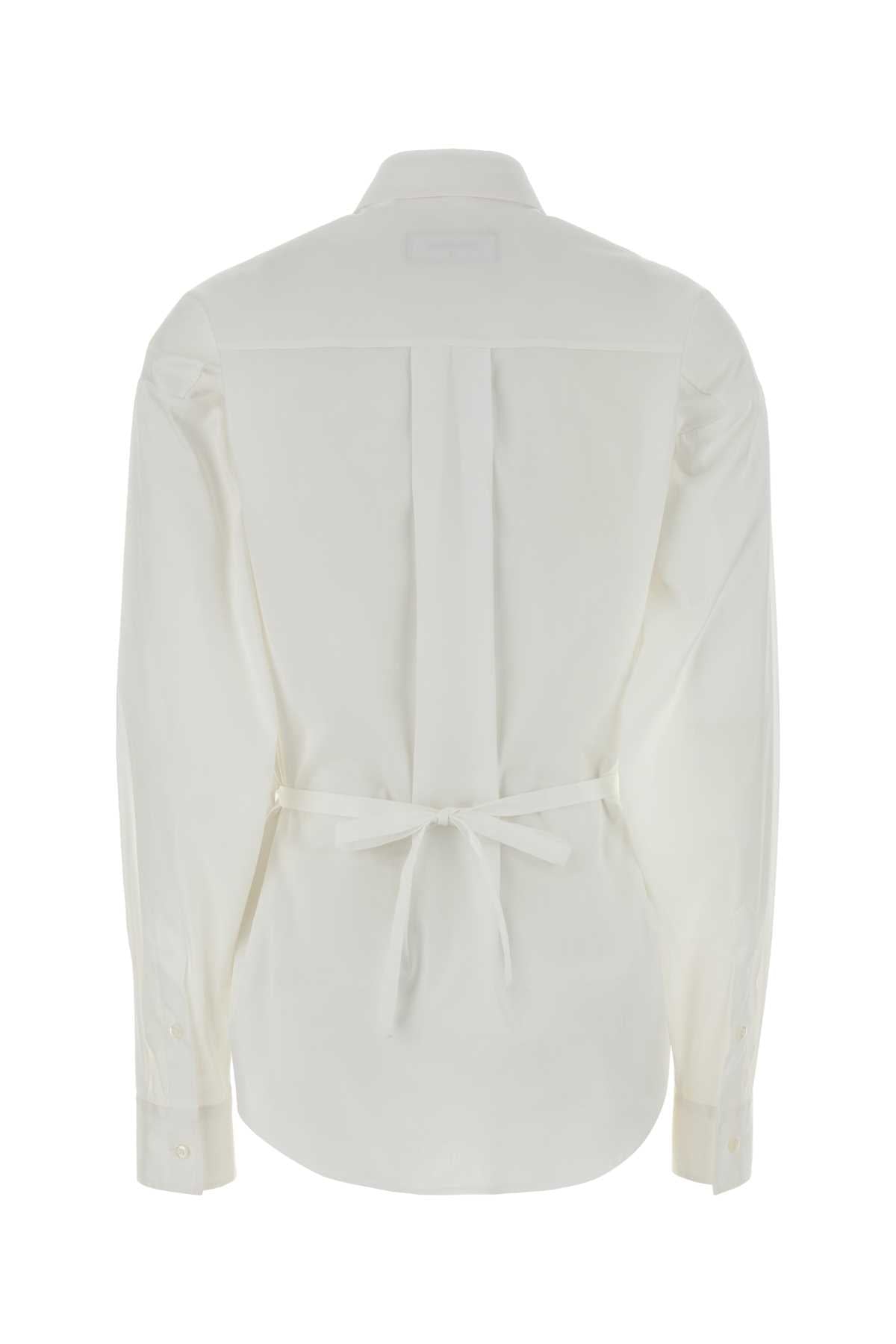 Dsquared Women White Stretch Poplin Shirt DSQUARED2