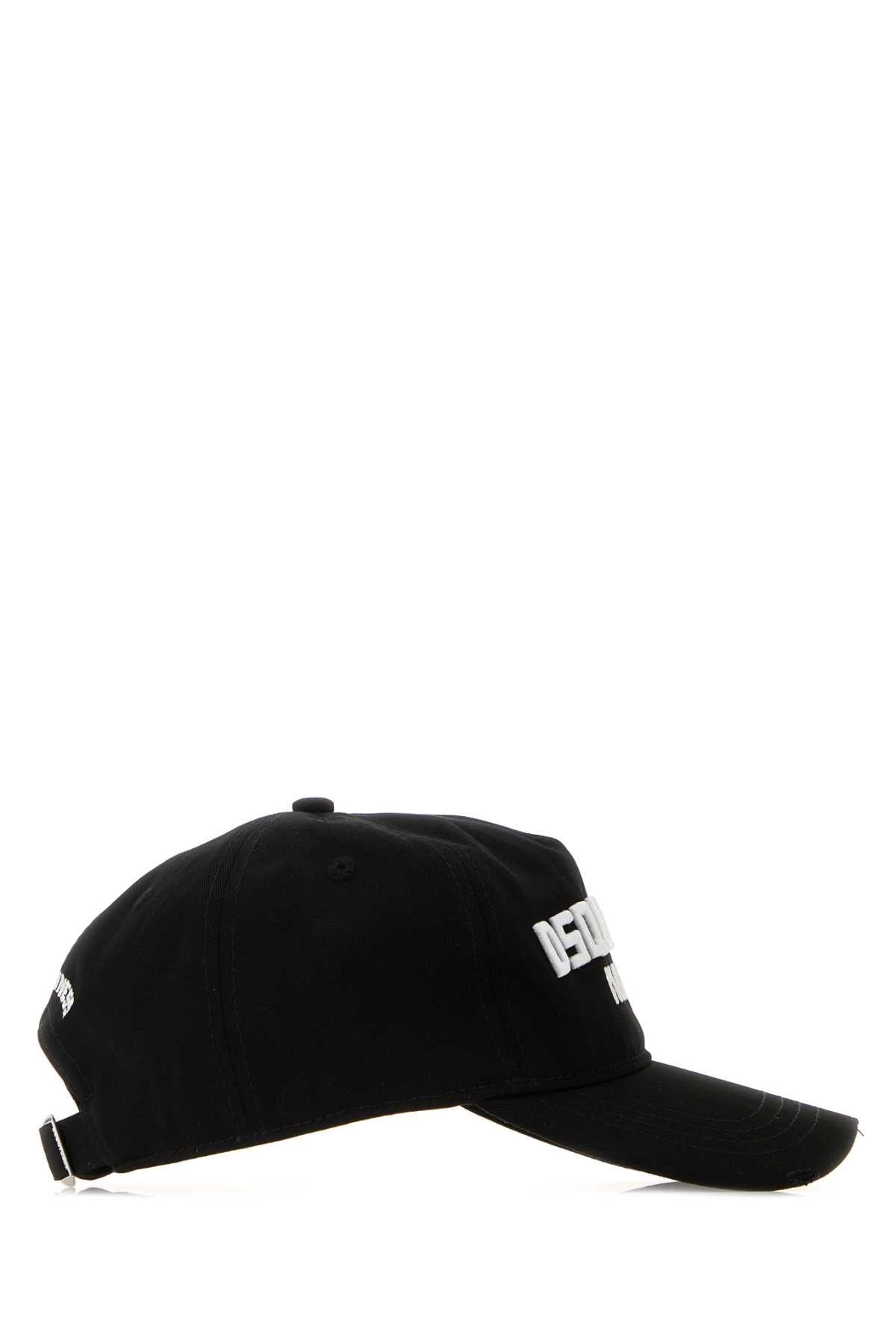 Dsquared Men Black Cotton Baseball Cap DSQUARED2