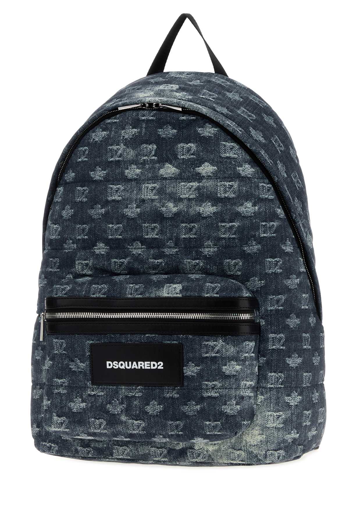 Dsquared Men Printed Fabric D2 Monogram Backpack DSQUARED2
