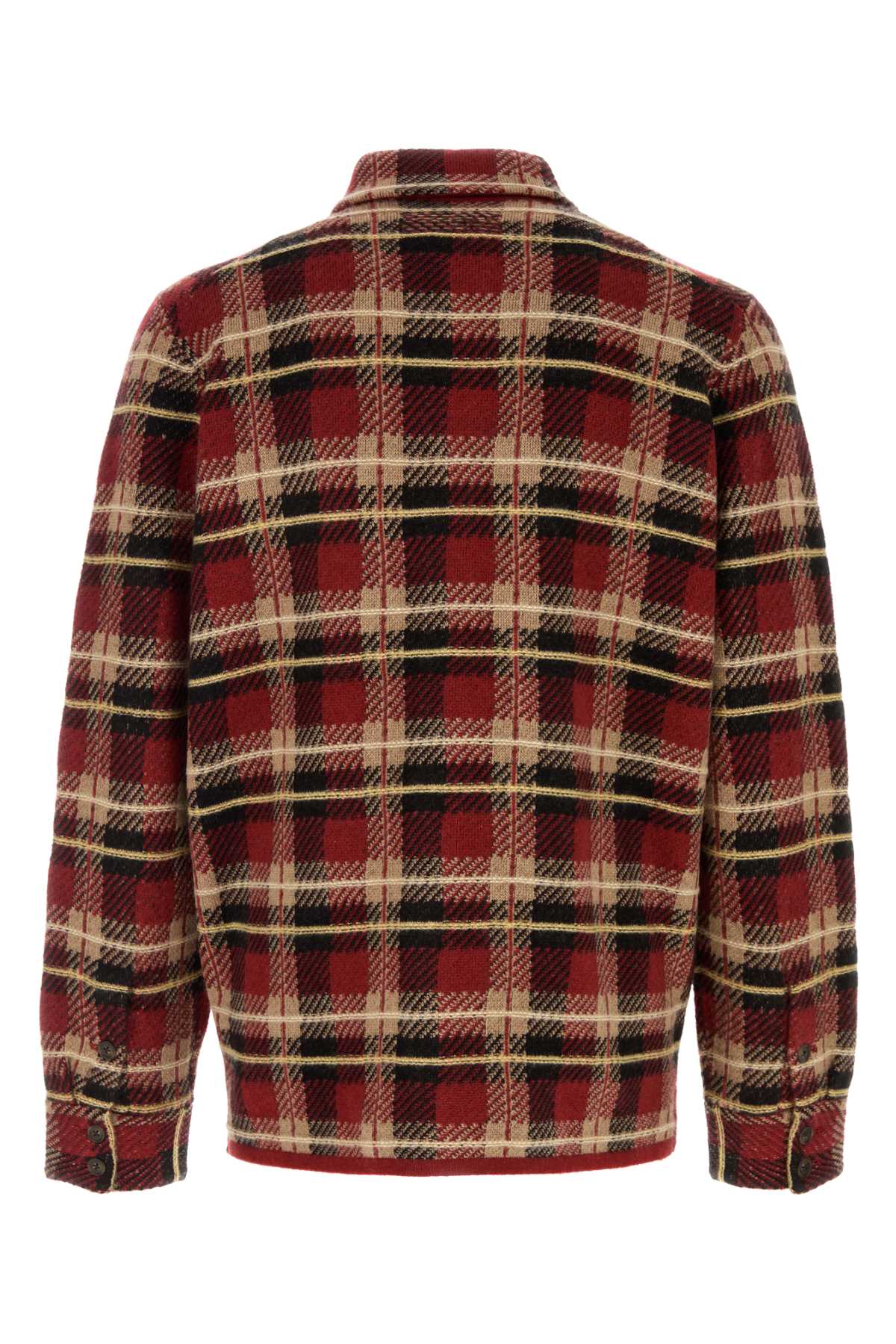 Guest In Residence Men Embroidered Cashmere Plaid Shirt GUEST IN RESIDENCE