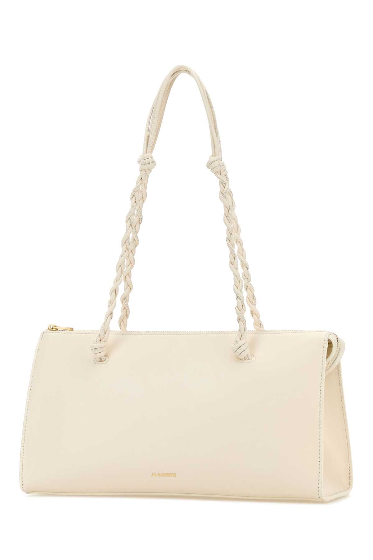 Jil Sander Women Ivory Leather Tangle Tent Shoulder Bag JIL SANDER