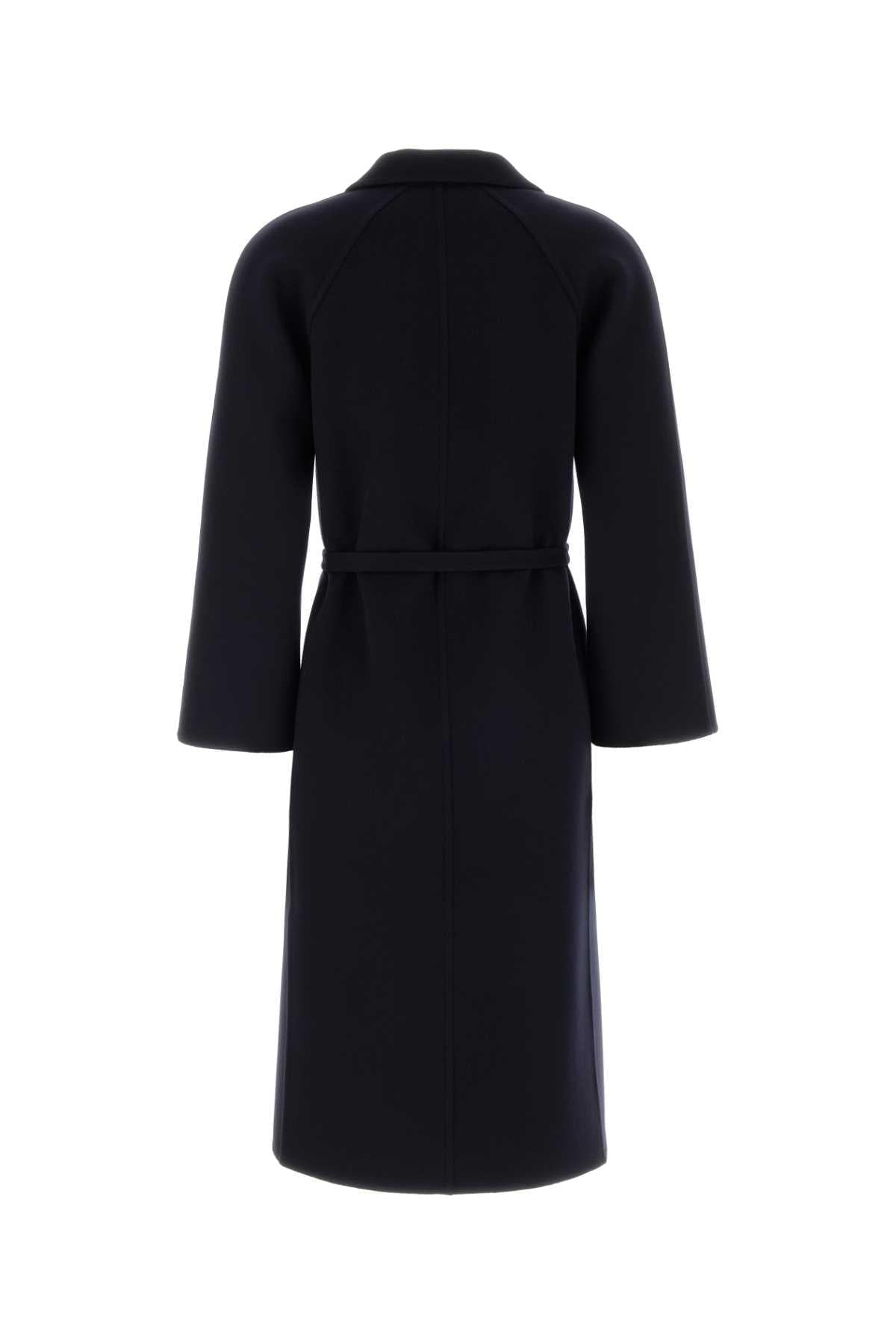 Jil Sander Women Midnight Blue Wool Coat JIL SANDER