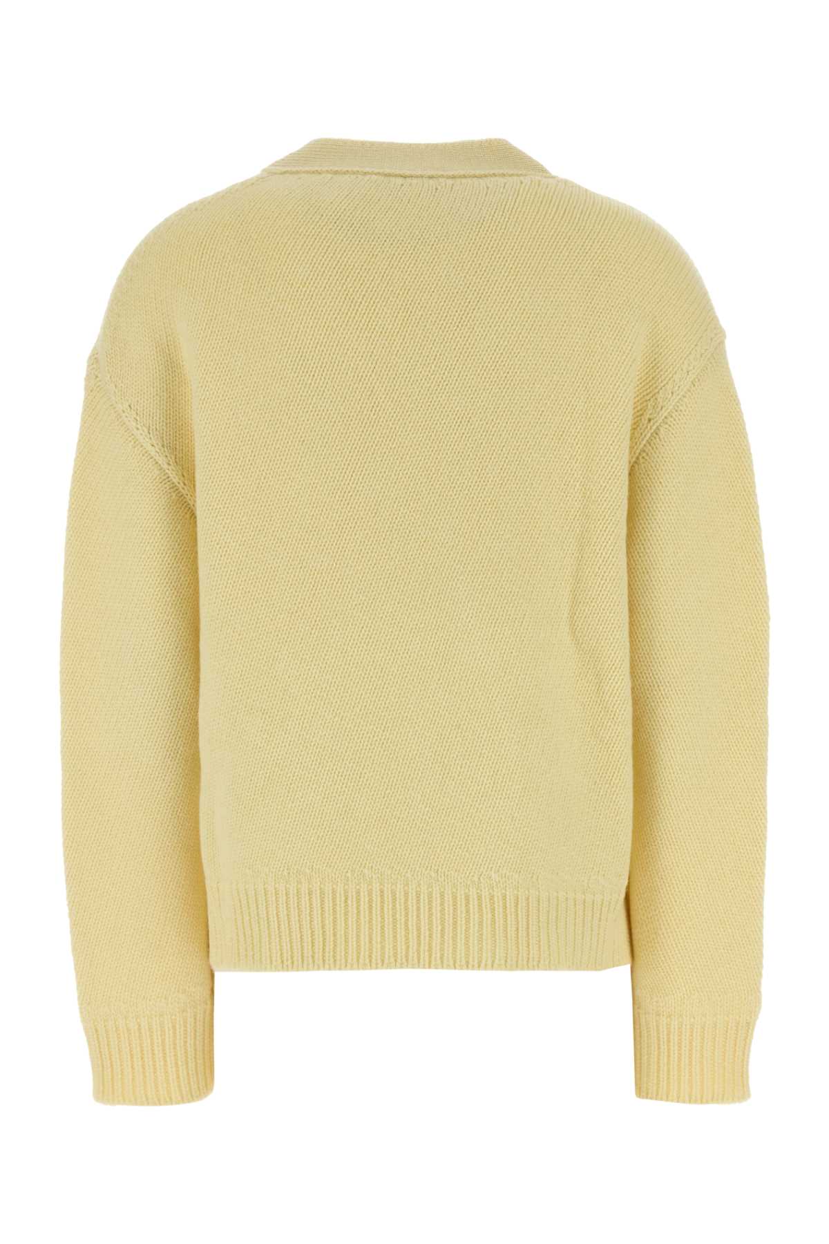 Jil Sander Women Pastel Yellow Wool Blend Cardigan JIL SANDER