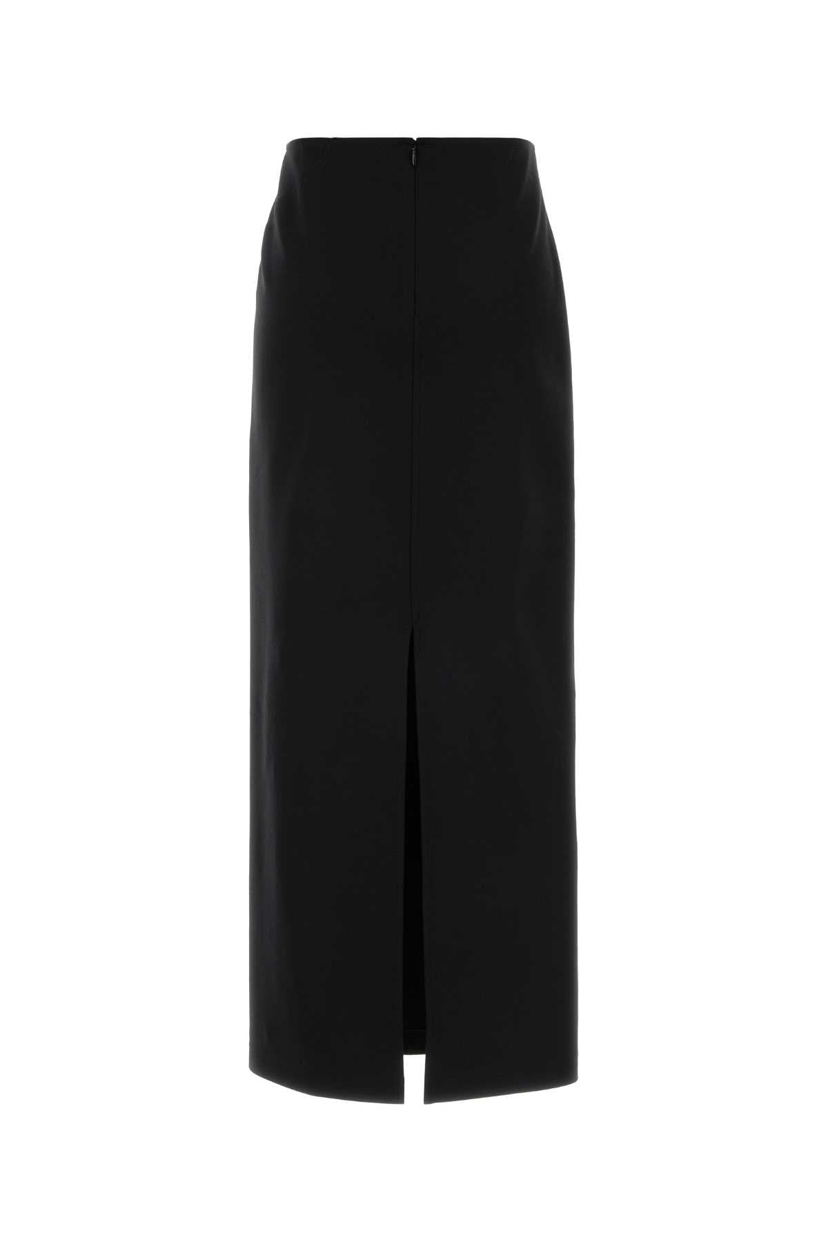 Jil Sander Women Black Stretch Wool Blend Skirt JIL SANDER