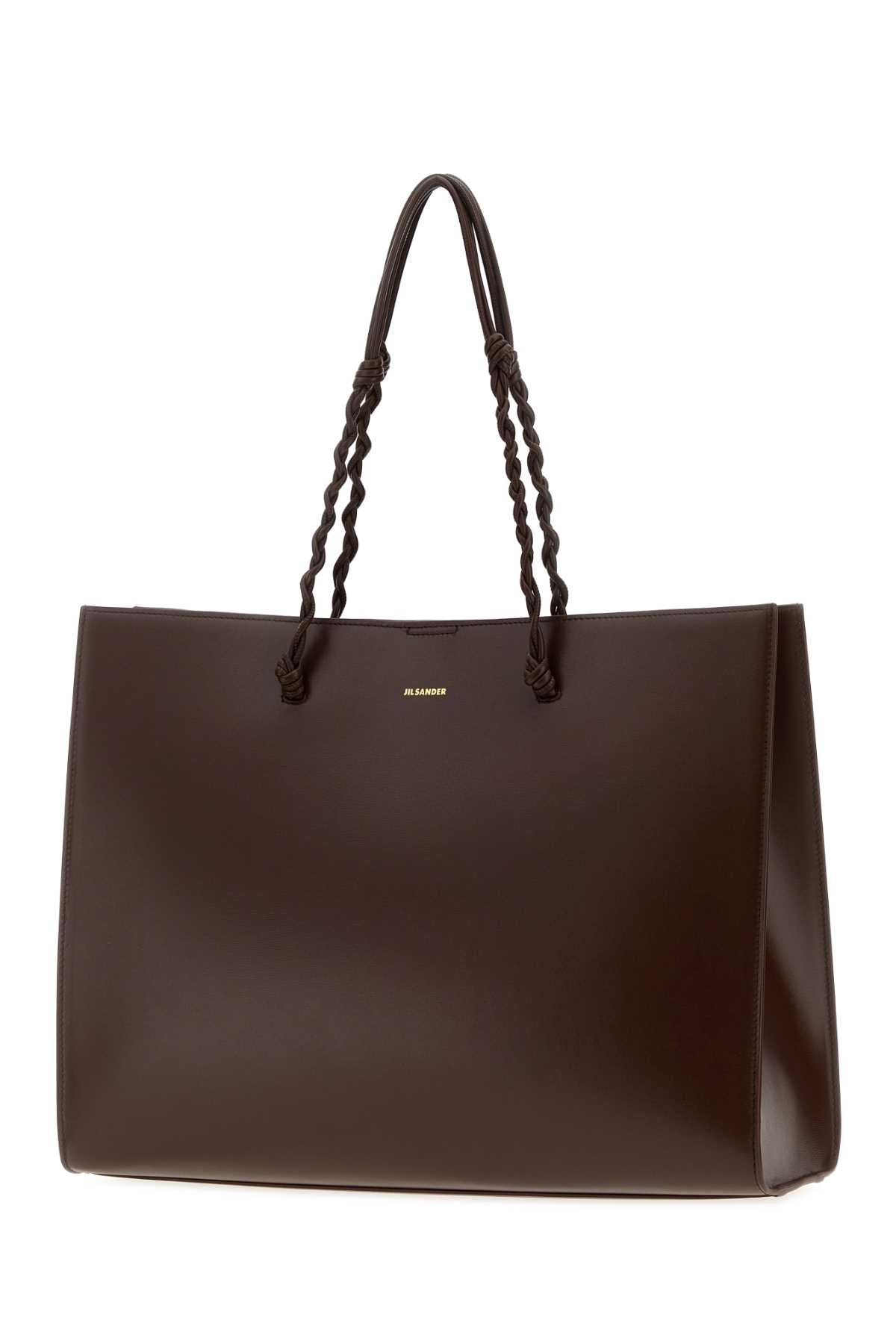 Jil Sander Women Chocolate Leather Tangle Shopping Bag JIL SANDER