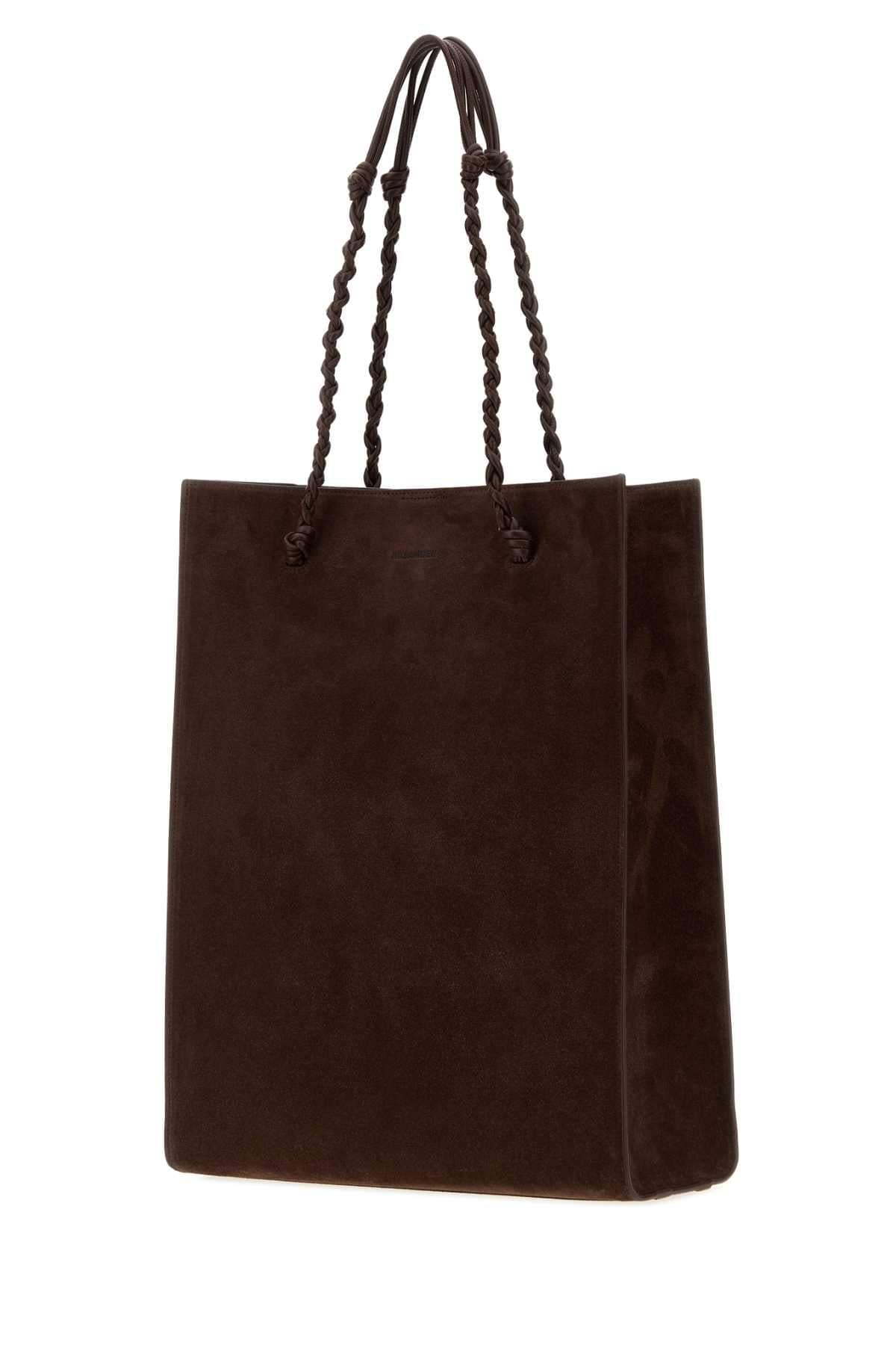 Jil Sander Women Chocolate Suede Tangle Shopping Bag JIL SANDER
