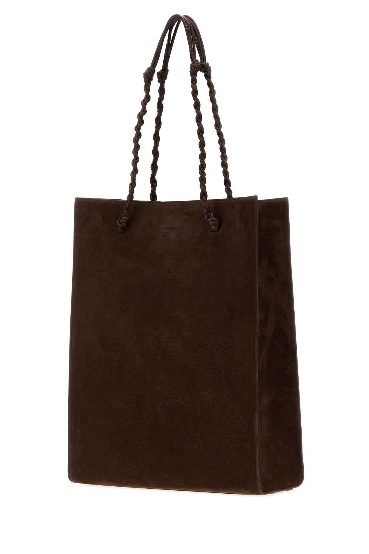 Jil Sander Women Chocolate Suede Tangle Shopping Bag JIL SANDER