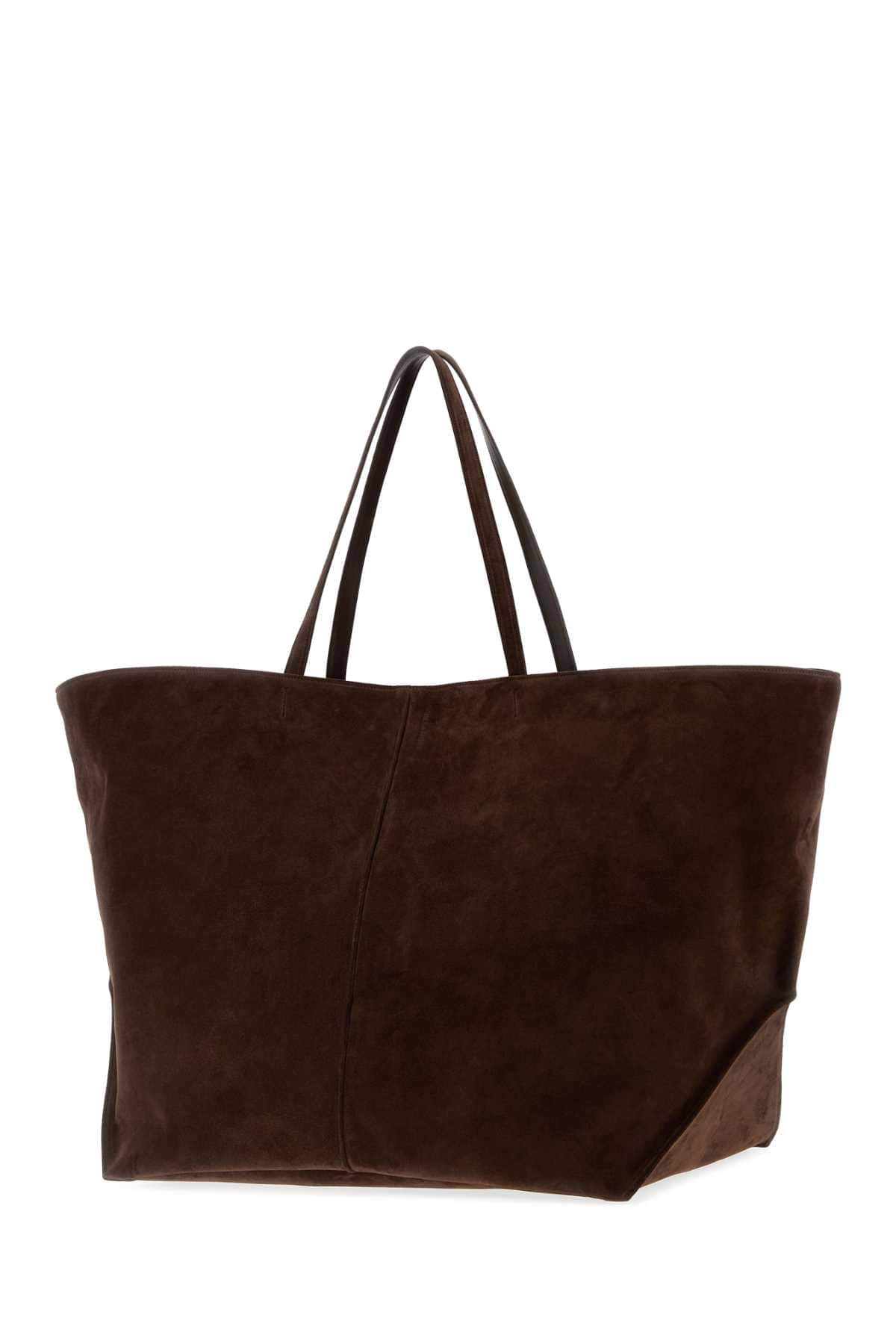 Jil Sander Women Brown Suede Linea Xl Shopping Bag JIL SANDER
