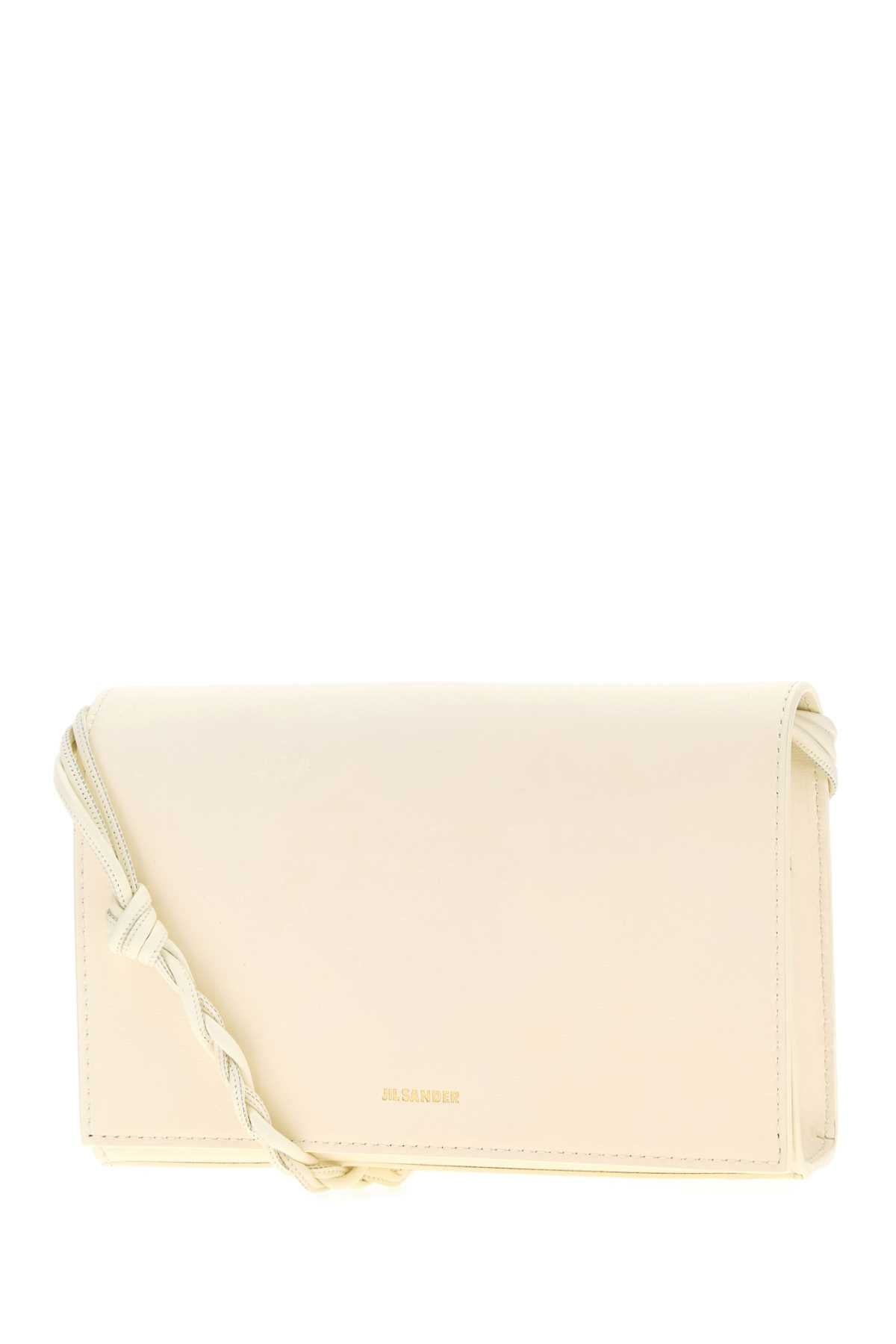 Jil Sander Women Ivory Leather Tangle Wallet JIL SANDER