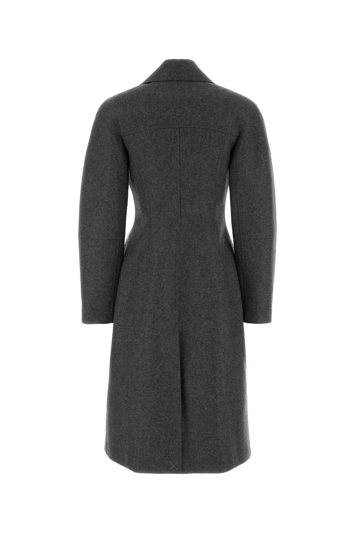 Jil Sander Women Dark Grey Wool Coat JIL SANDER