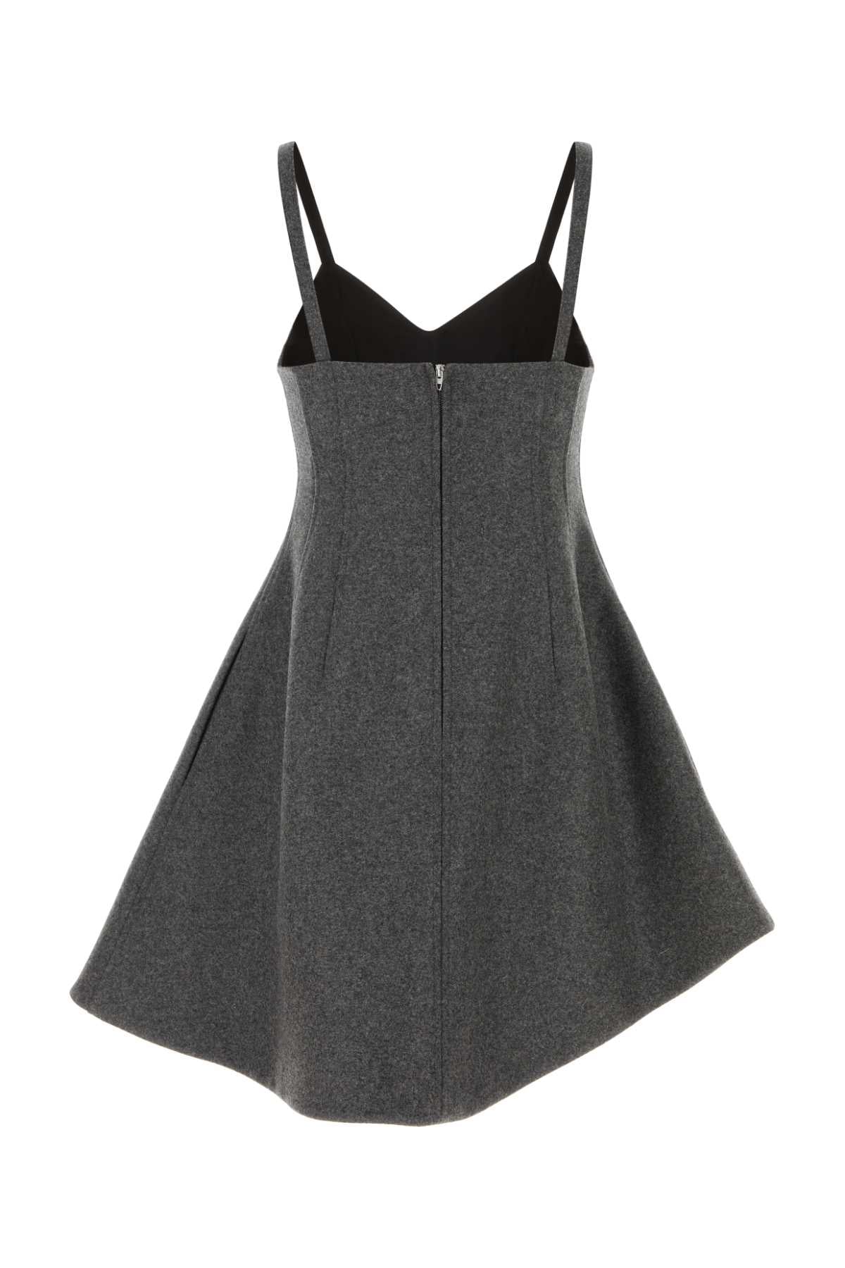 Jil Sander Women Dark Grey Wool Mini Dress JIL SANDER