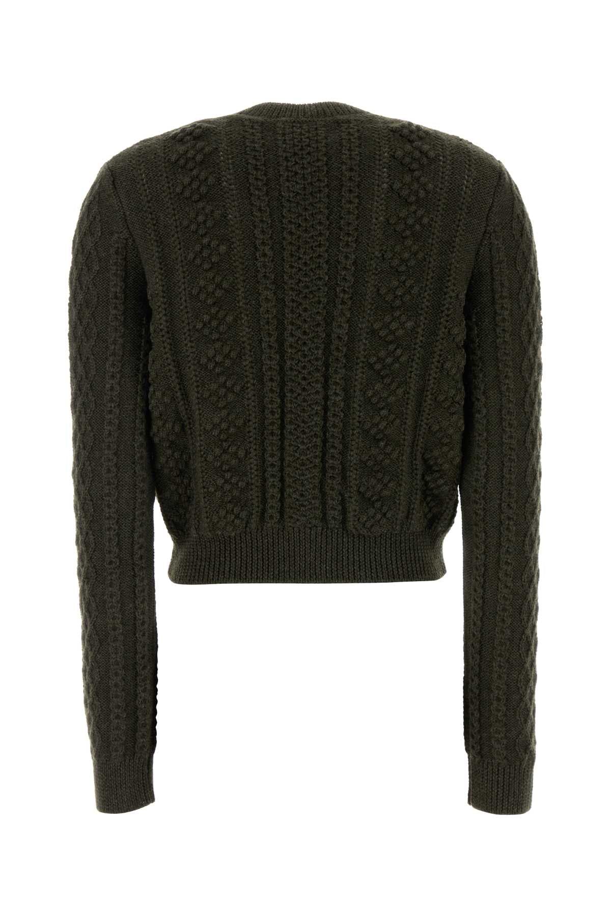 Jil Sander Women Dark Green Wool Sweater JIL SANDER