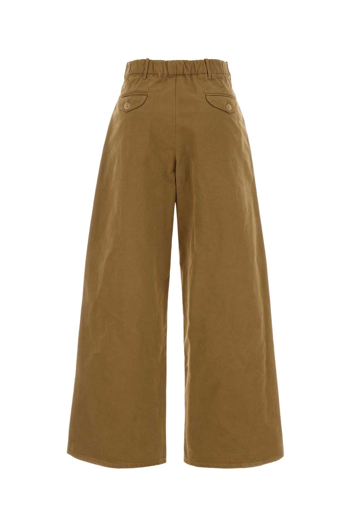 Jil Sander Women Camel Cotton Wide-Leg Pant JIL SANDER