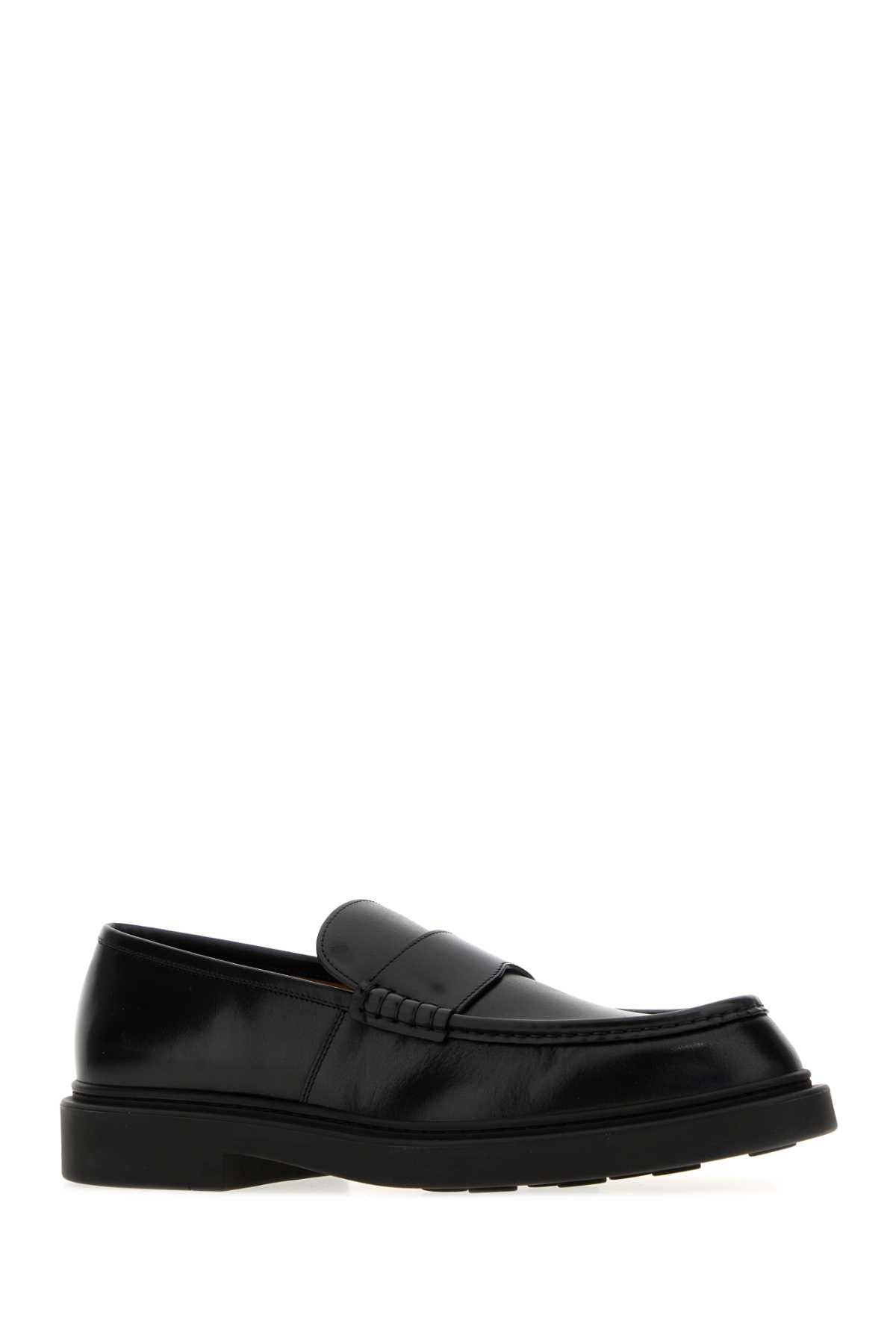 Jil Sander Men Black Leather Loafers JIL SANDER