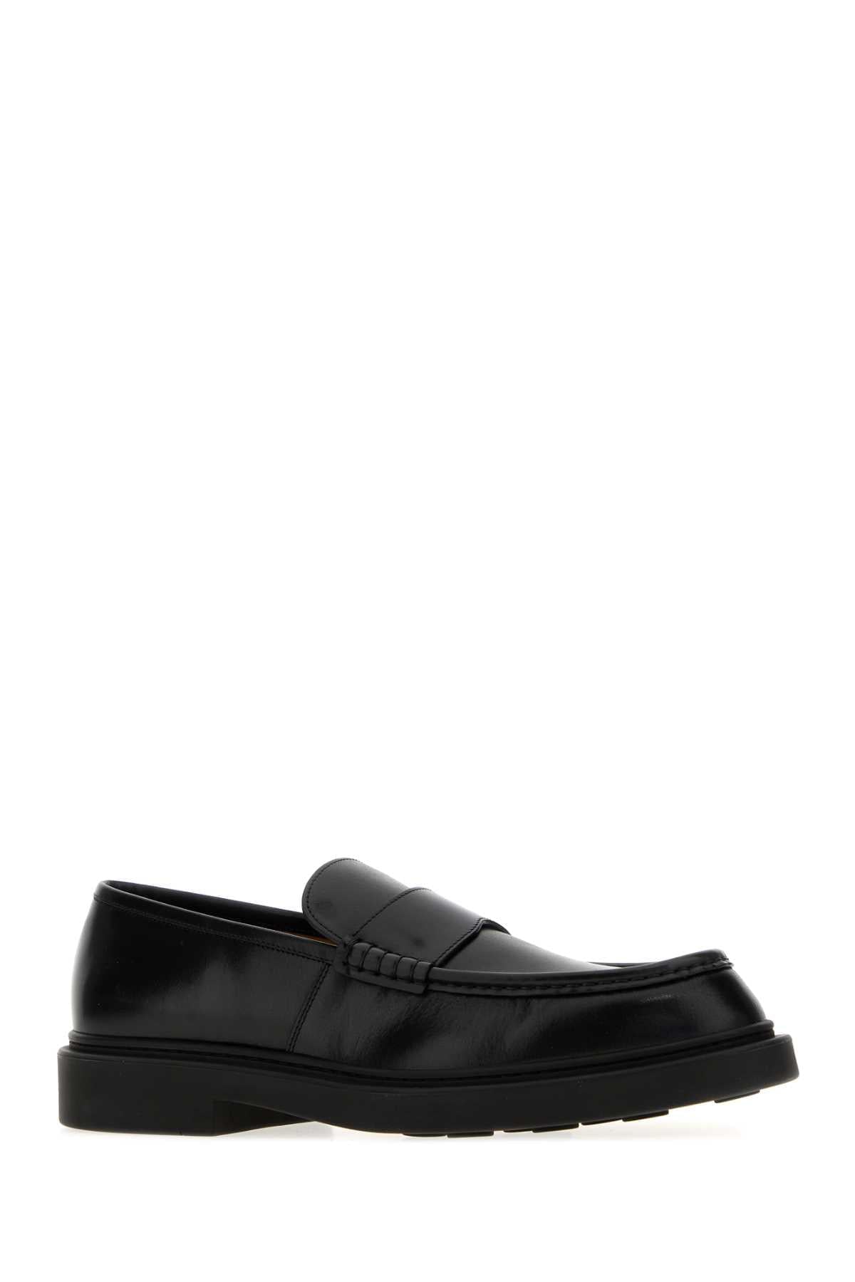 Jil Sander Men Black Leather Loafers JIL SANDER