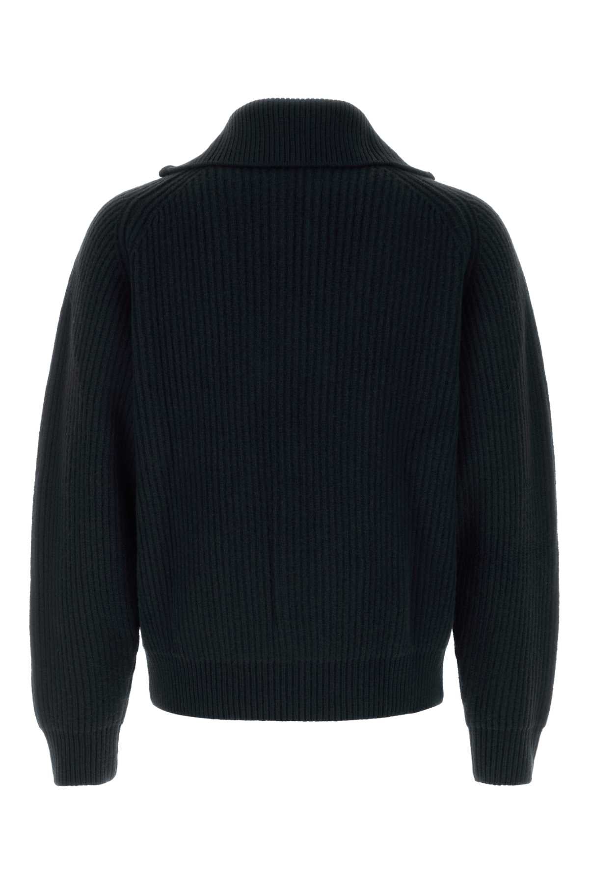 Jil Sander Men Black Wool Polo Shirt JIL SANDER
