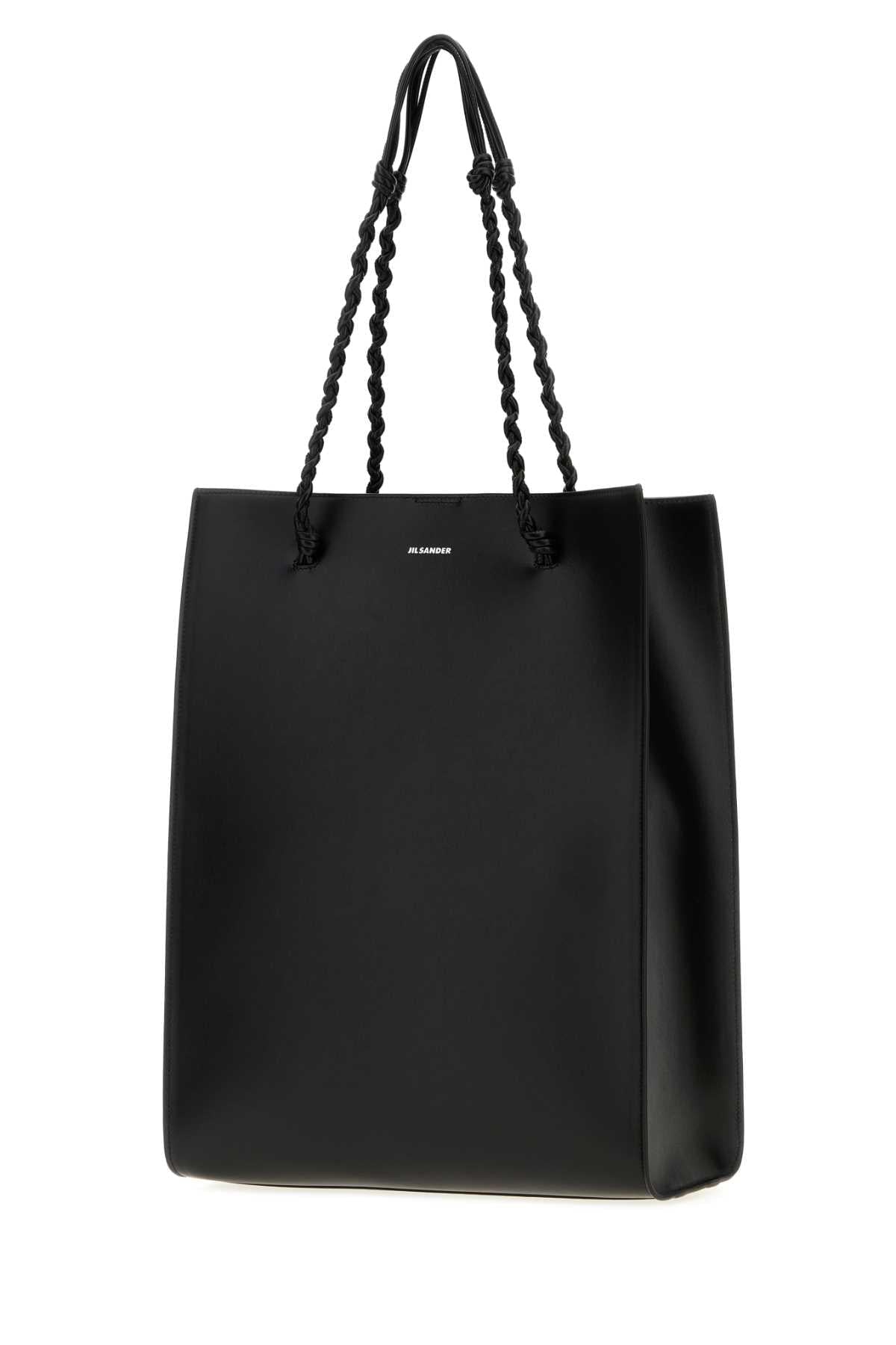 Jil Sander Men Black Leather Tangle Shopping Bag JIL SANDER