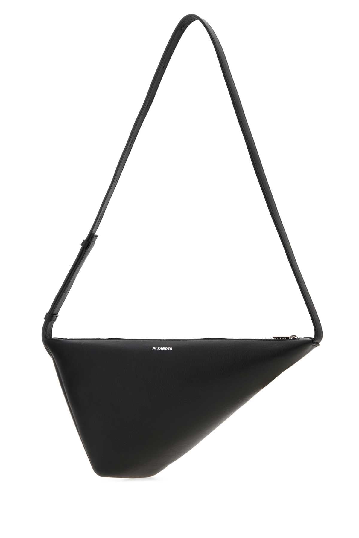 Jil Sander Men Black Leather Triangle Crossbody Bag JIL SANDER