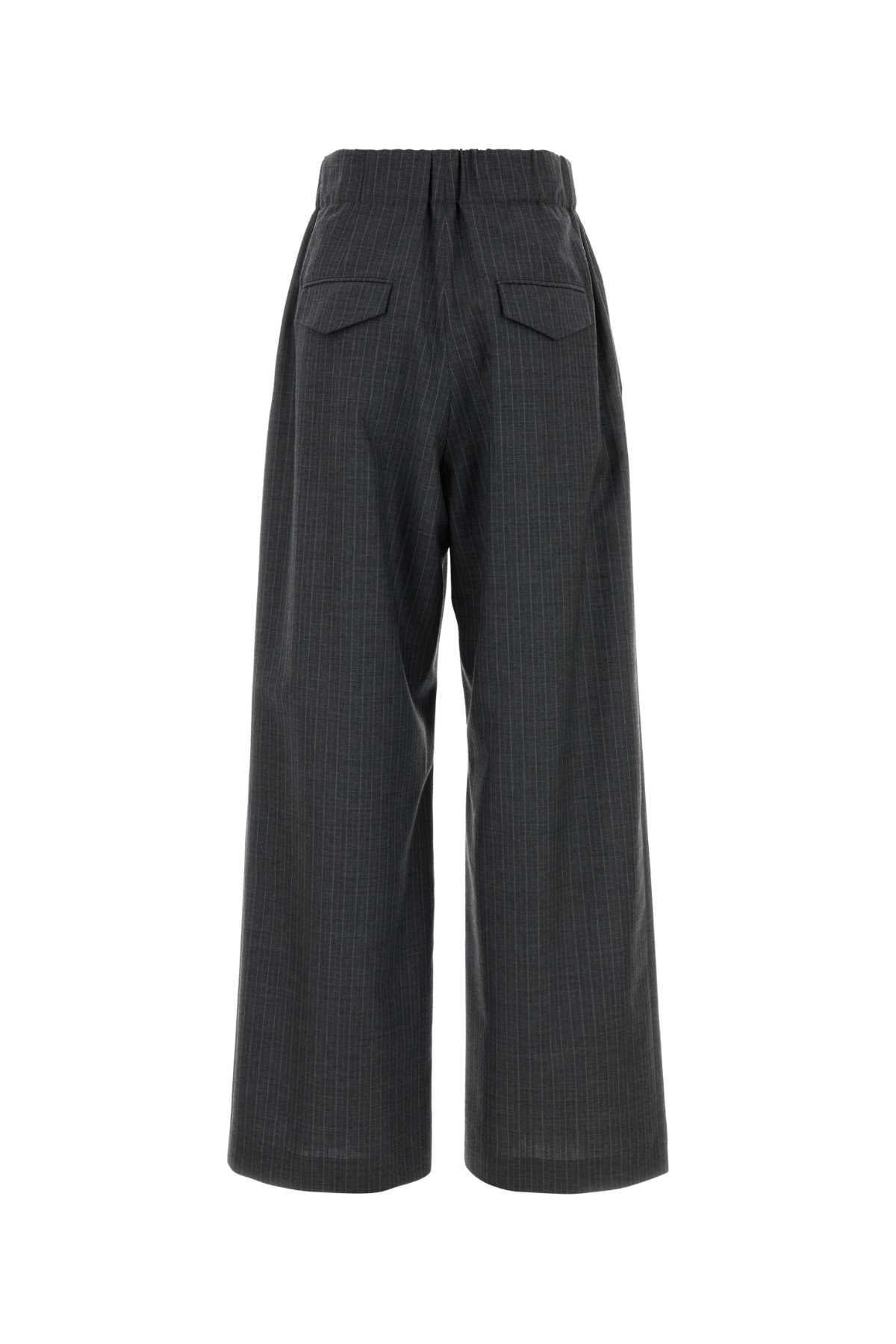 Jil Sander Women Embroidered Wool Wide-Leg Pant JIL SANDER
