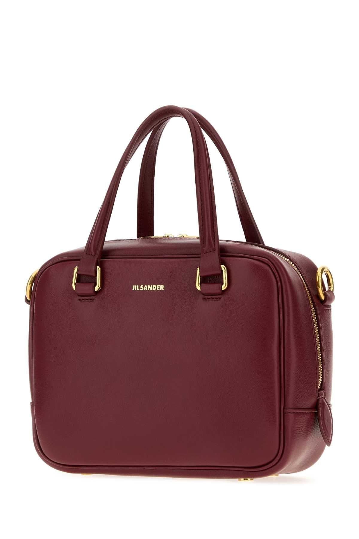 Jil Sander Women Burgundy Leather Small Vision Handbag JIL SANDER
