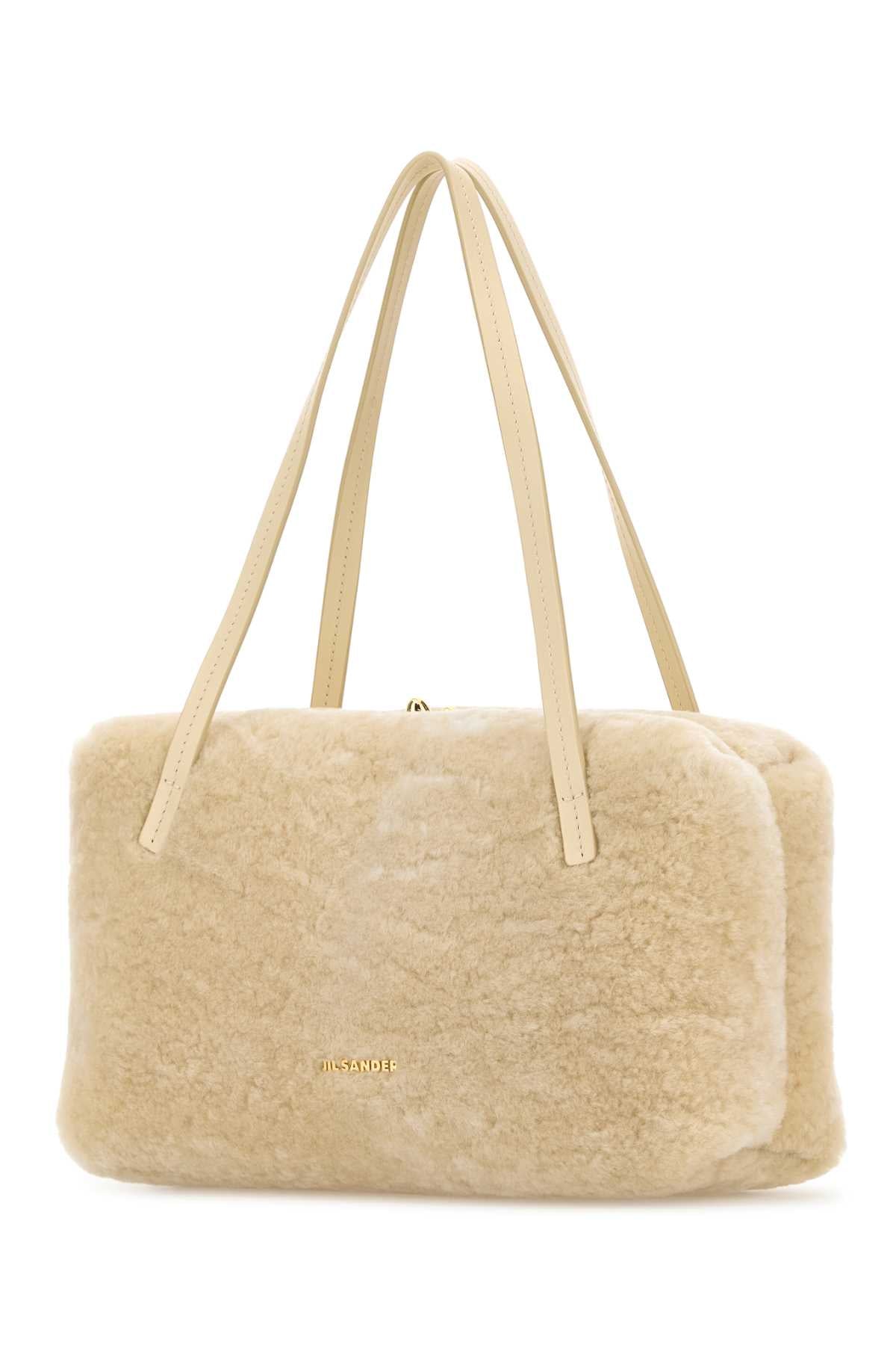Jil Sander Women Ivory Shearling Goji Pillow Shoulder Bag JIL SANDER