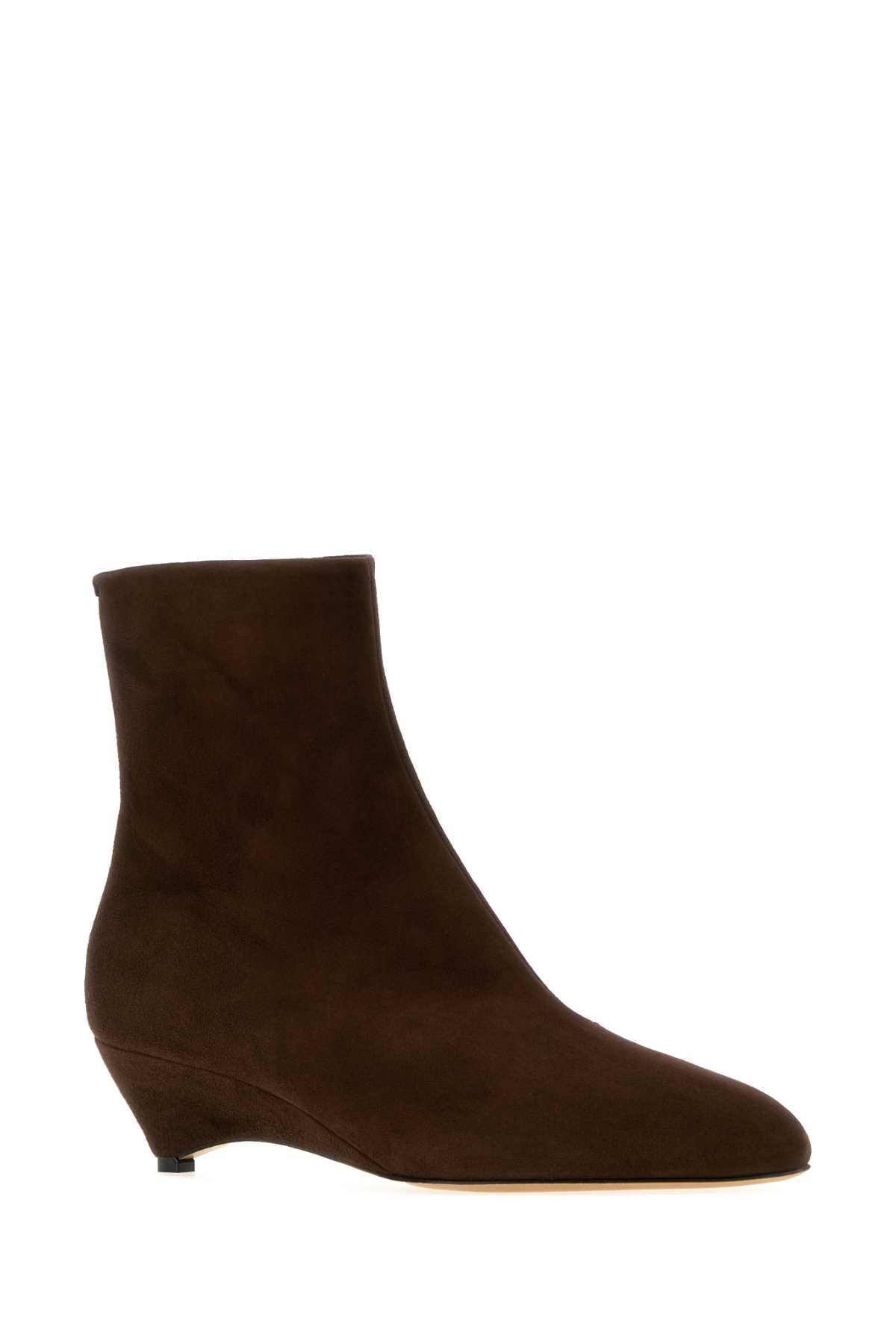 Jil Sander Women Brown Suede Ankle Boots JIL SANDER