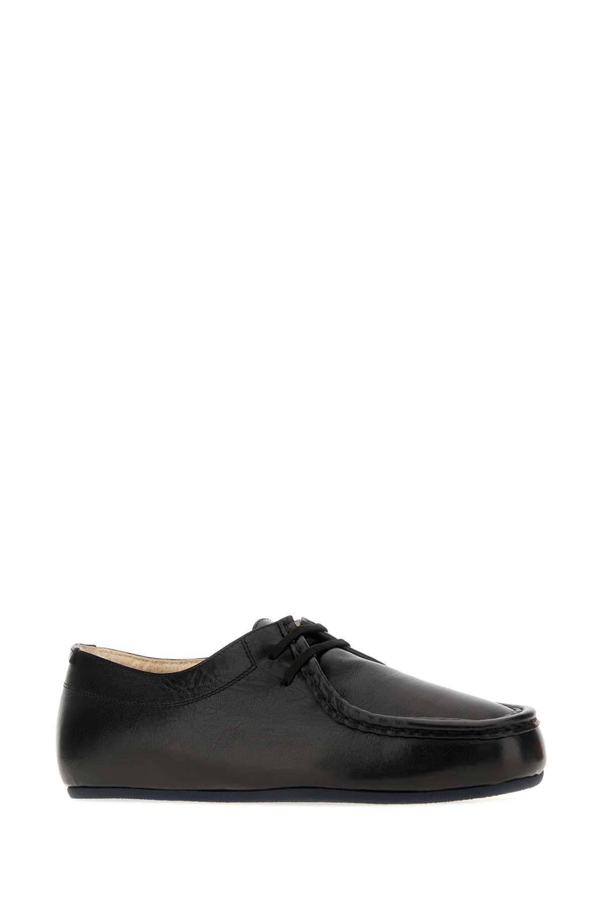 Jil Sander Women Black Leather Lace-Up Shoes JIL SANDER