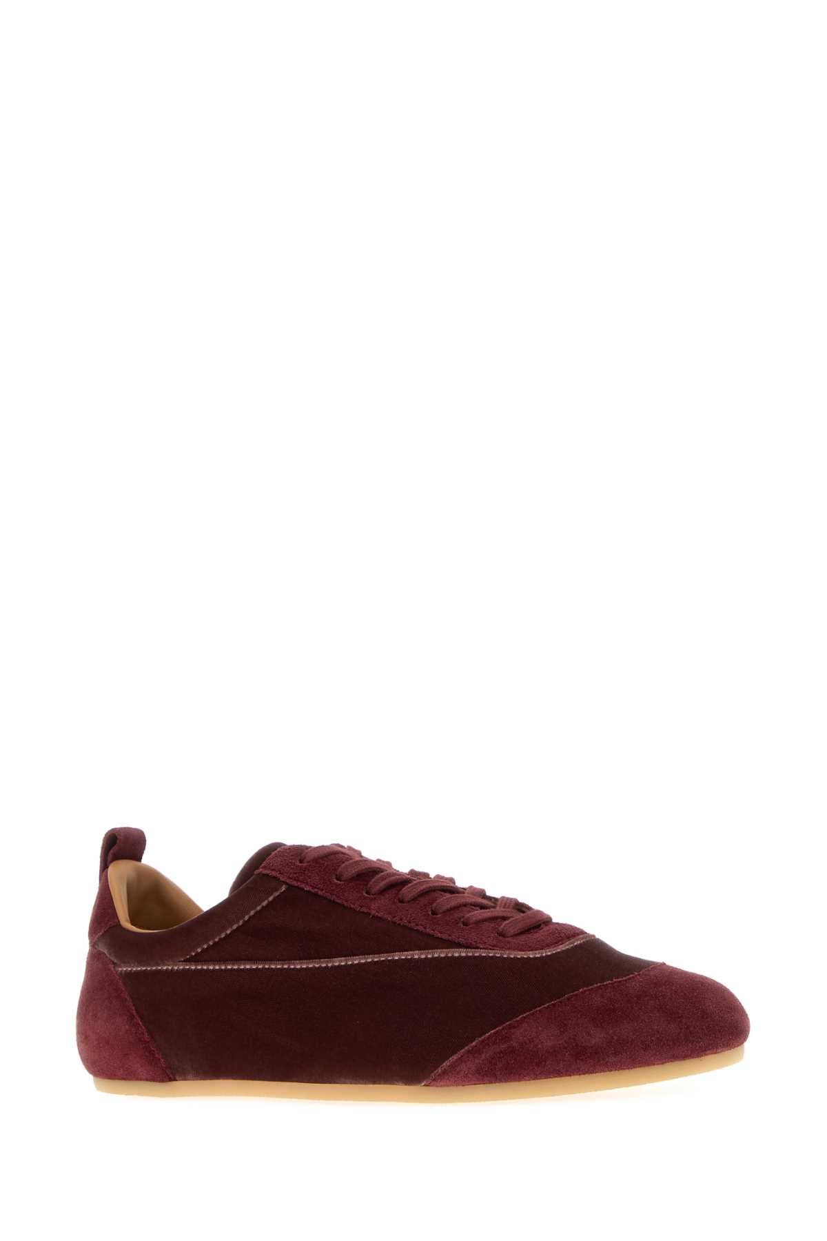 Jil Sander Women Tyrian Purple Velvet And Suede Etage Sneakers JIL SANDER
