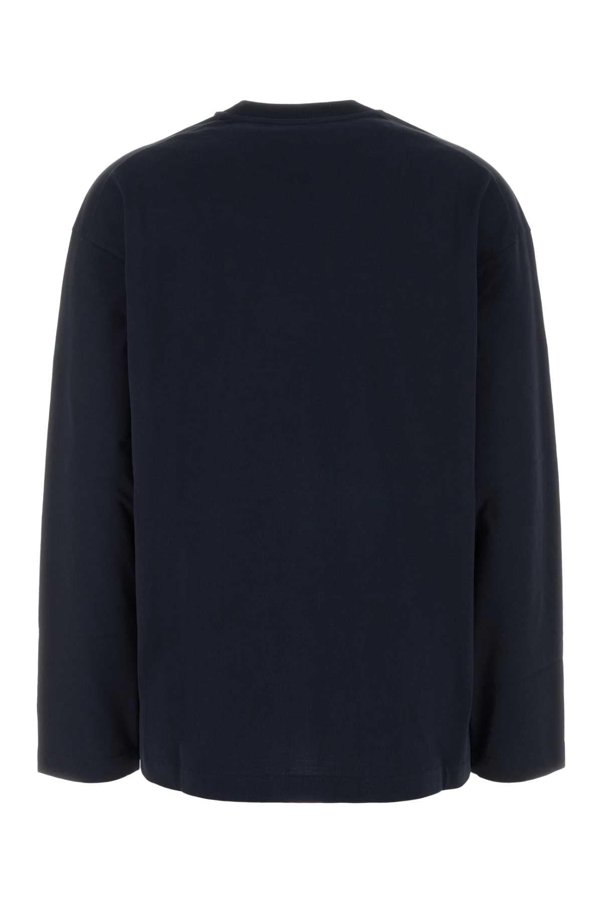 Jil Sander Women Midnight Blue Cotton T-Shirt JIL SANDER